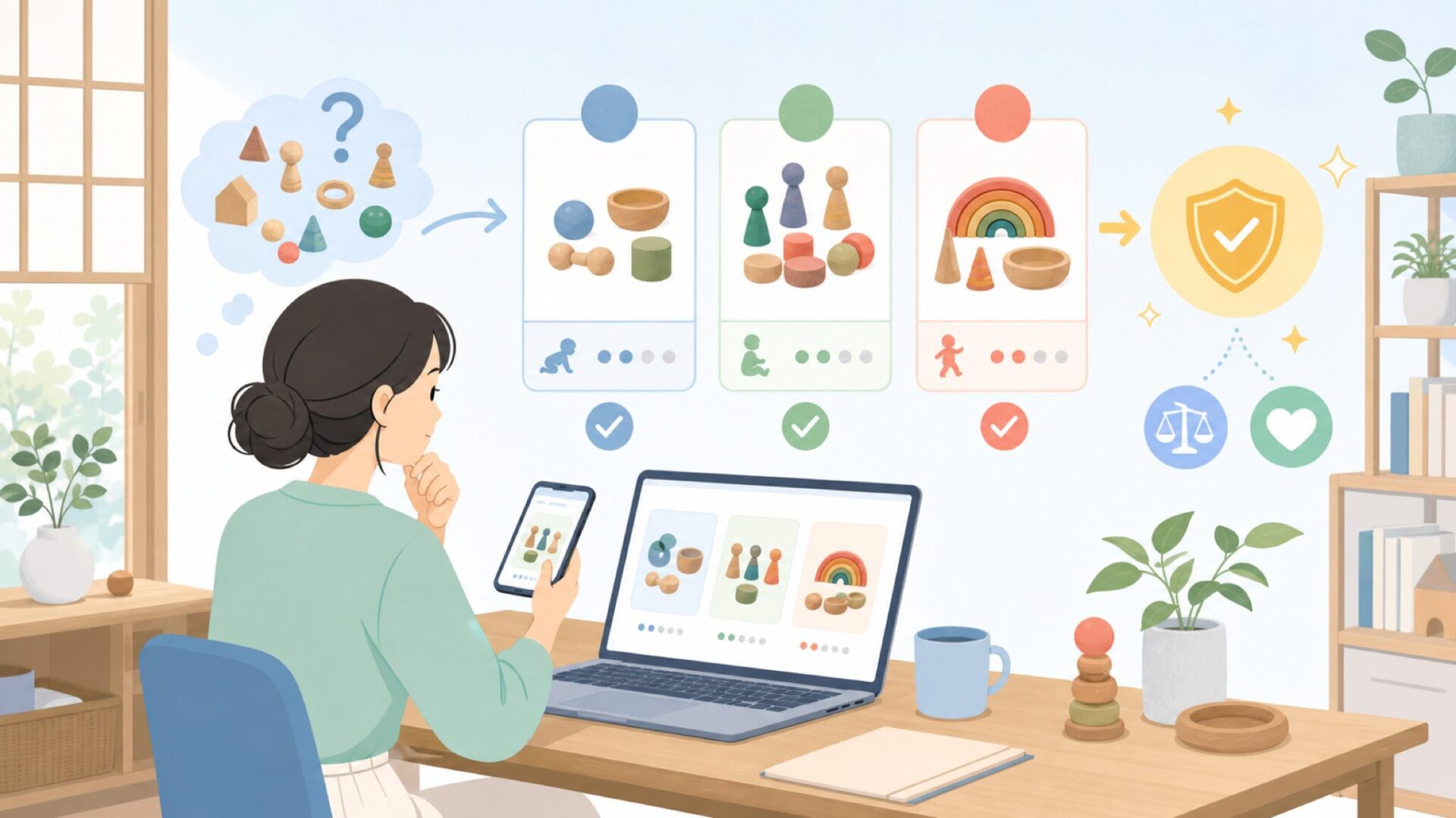 年齢別・初めてのGrapatは何から買えばよいか選び方のポイントを表すイラスト