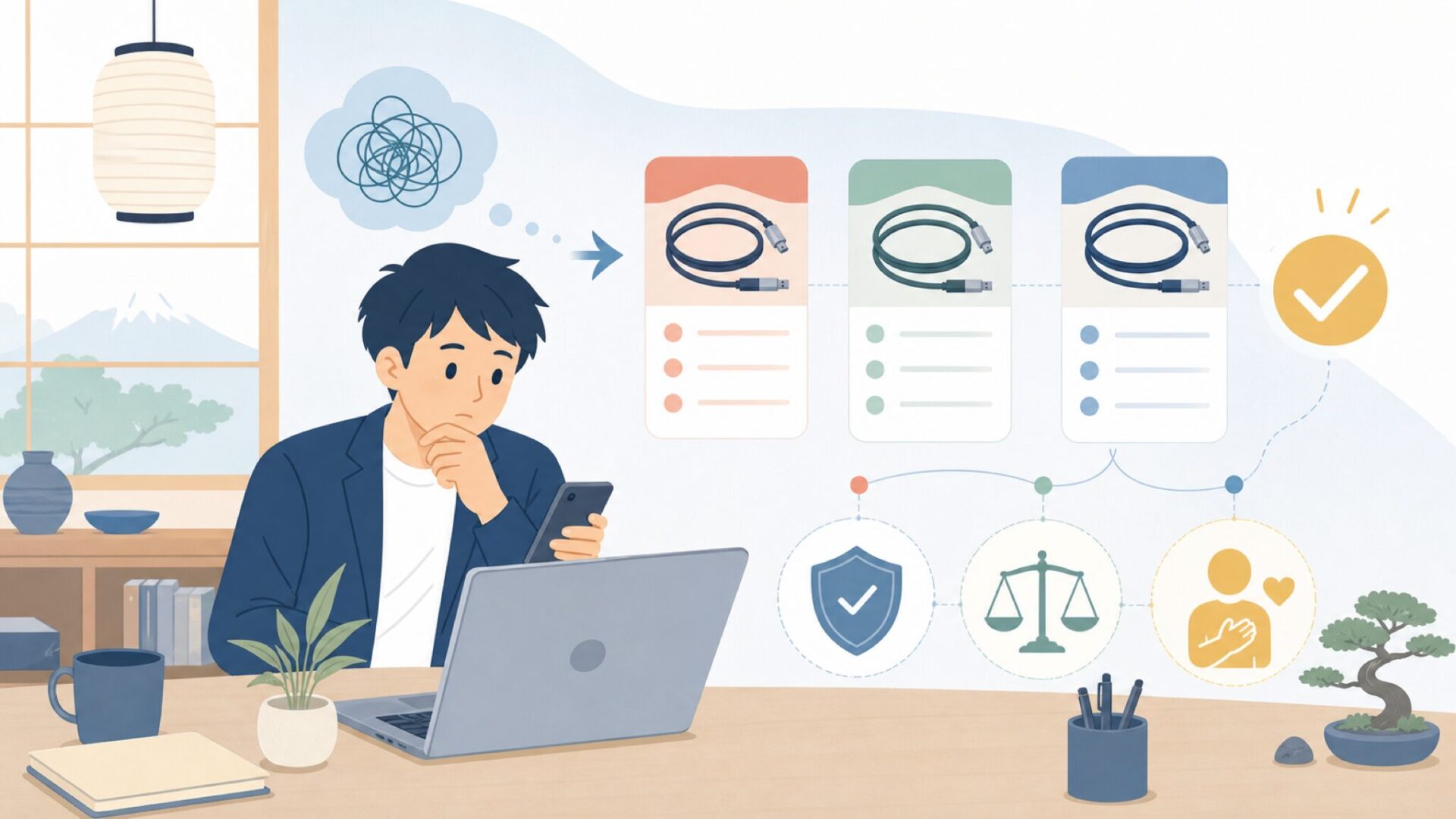 Mogami・George L'sとの違いは？他社比較で見えてくる特徴を表すイラスト