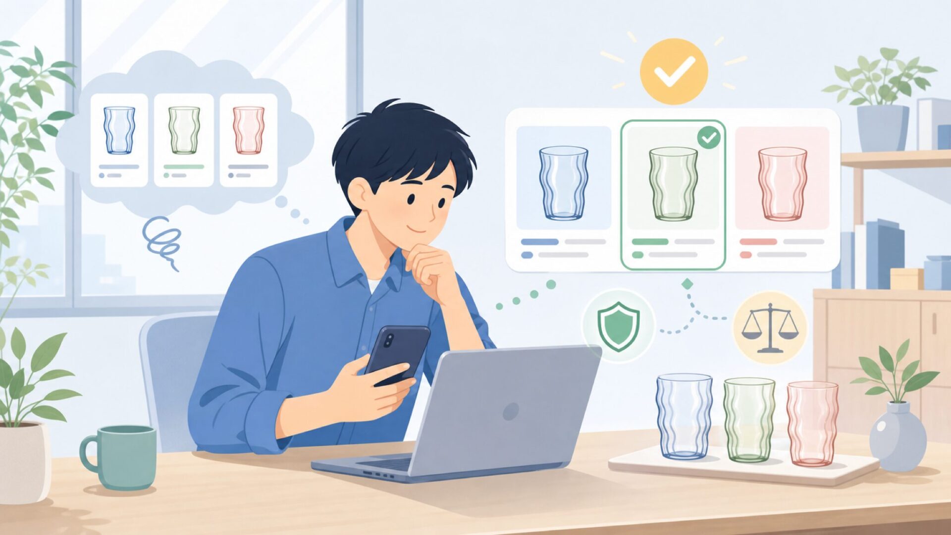 代表シリーズ「ピカルディ」を中心に選び方を知るを表すイラスト