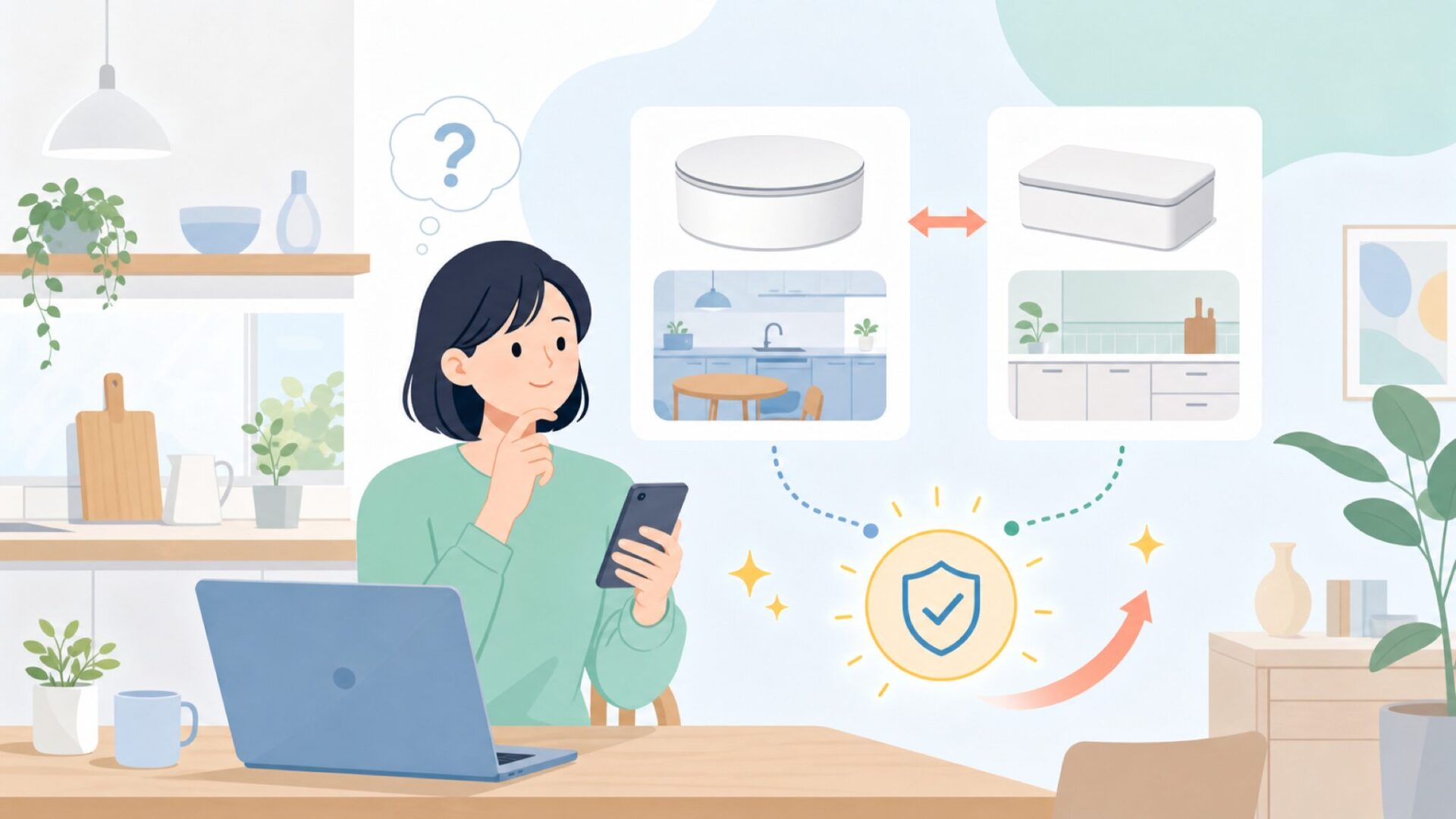 丸型とストレート型の違いは?形状で選ぶポイントを表すイラスト