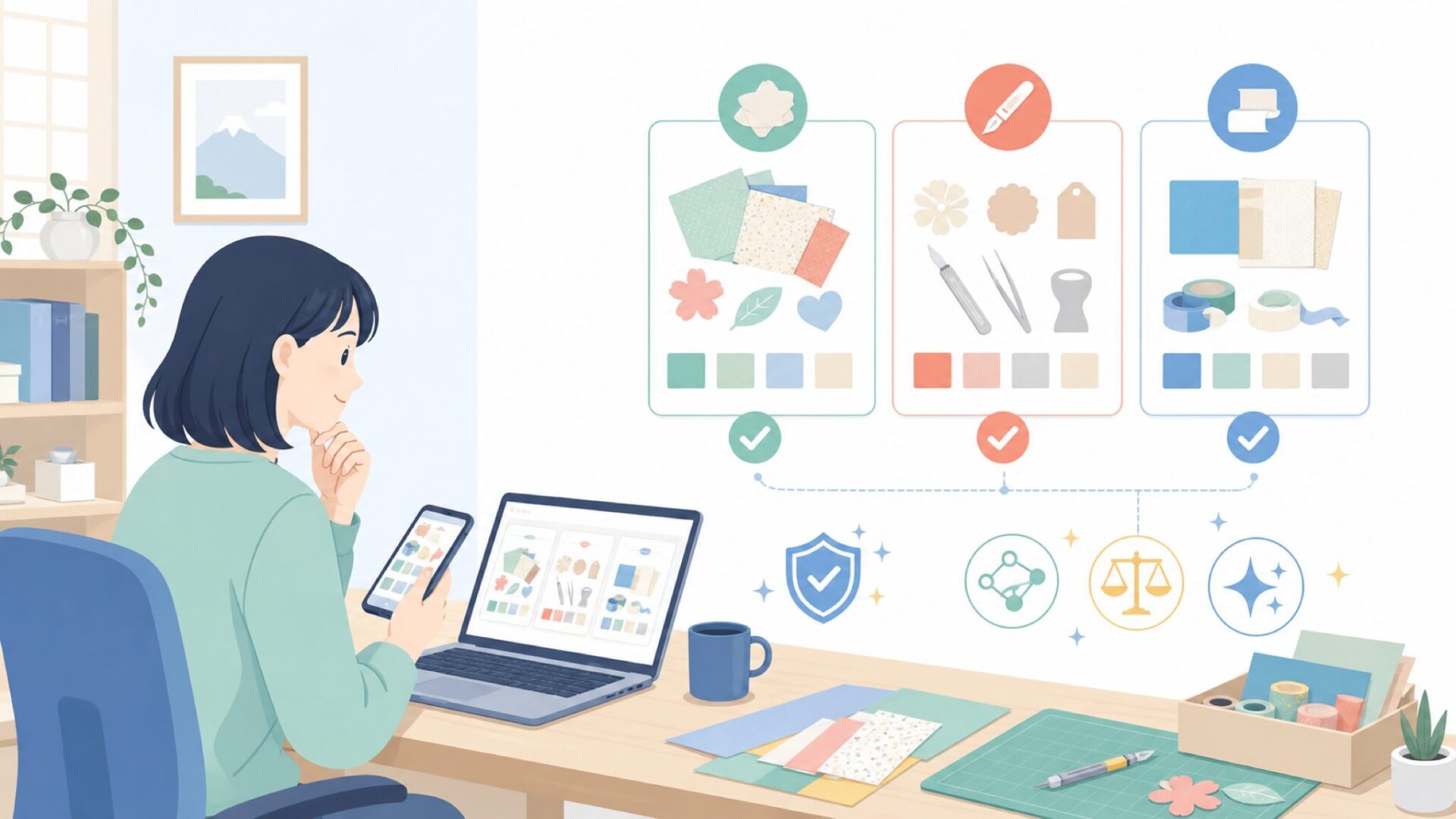 Crafter's Companionの代表的な商品シリーズと特徴を表すイラスト