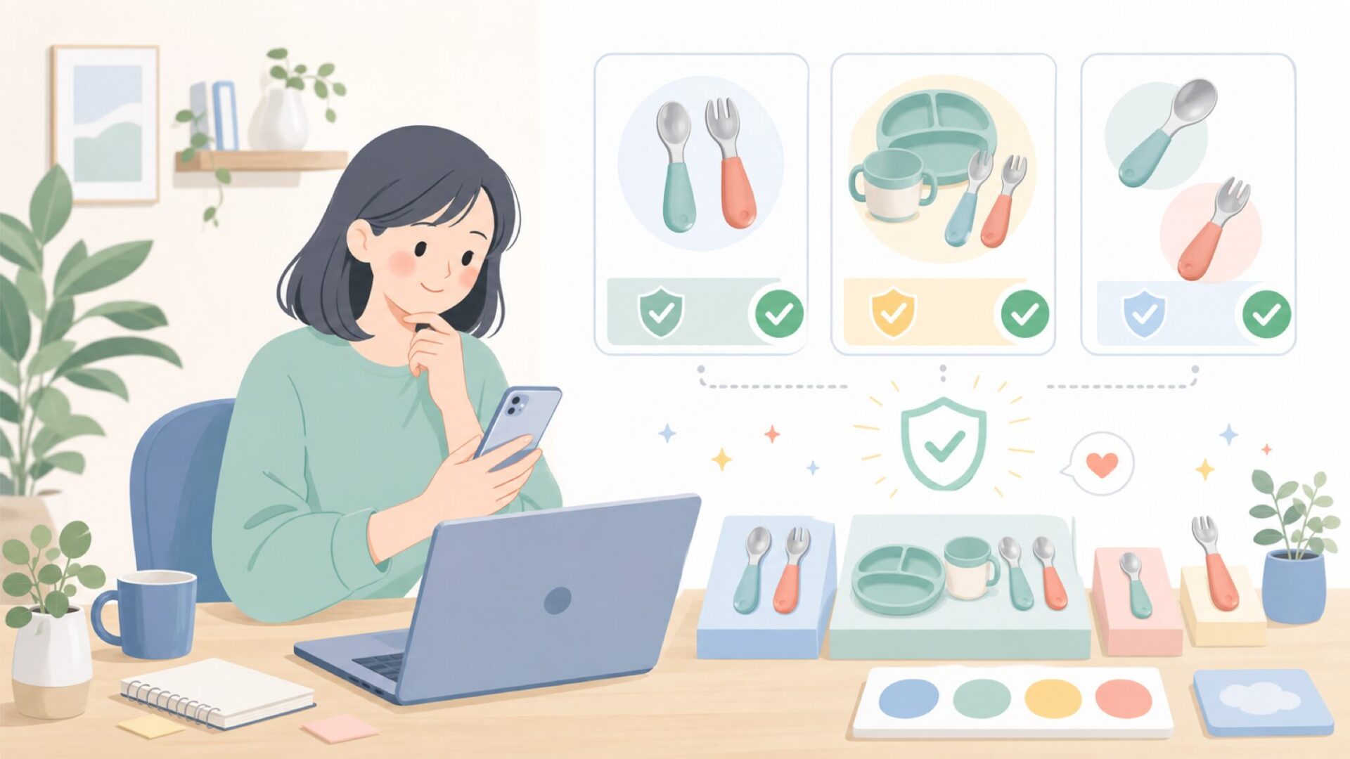 doddlベビーカトラリーのセット内容を徹底比較を表すイラスト