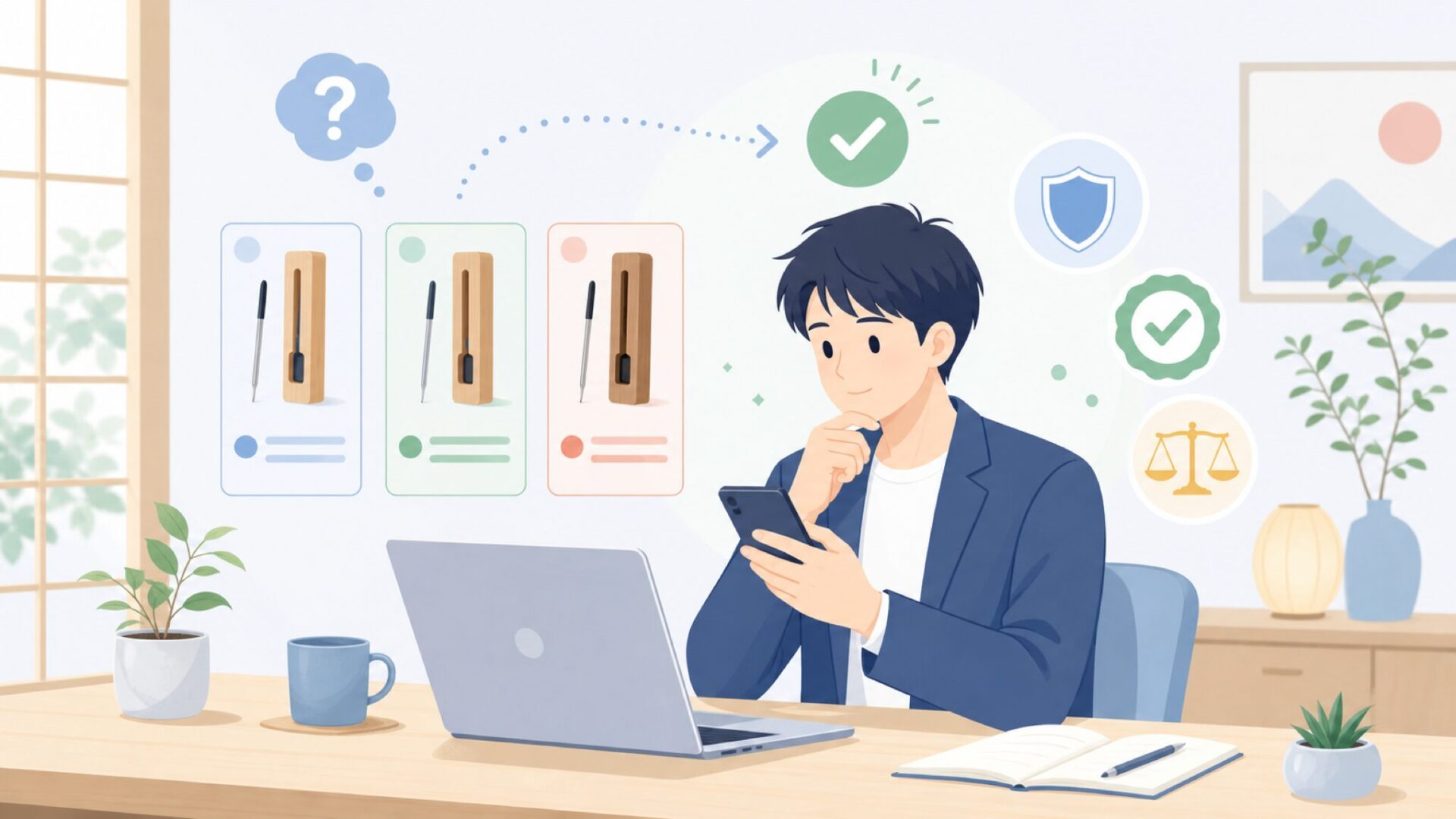 MEATERの価格は妥当?購入前に確認したいポイントを表すイラスト