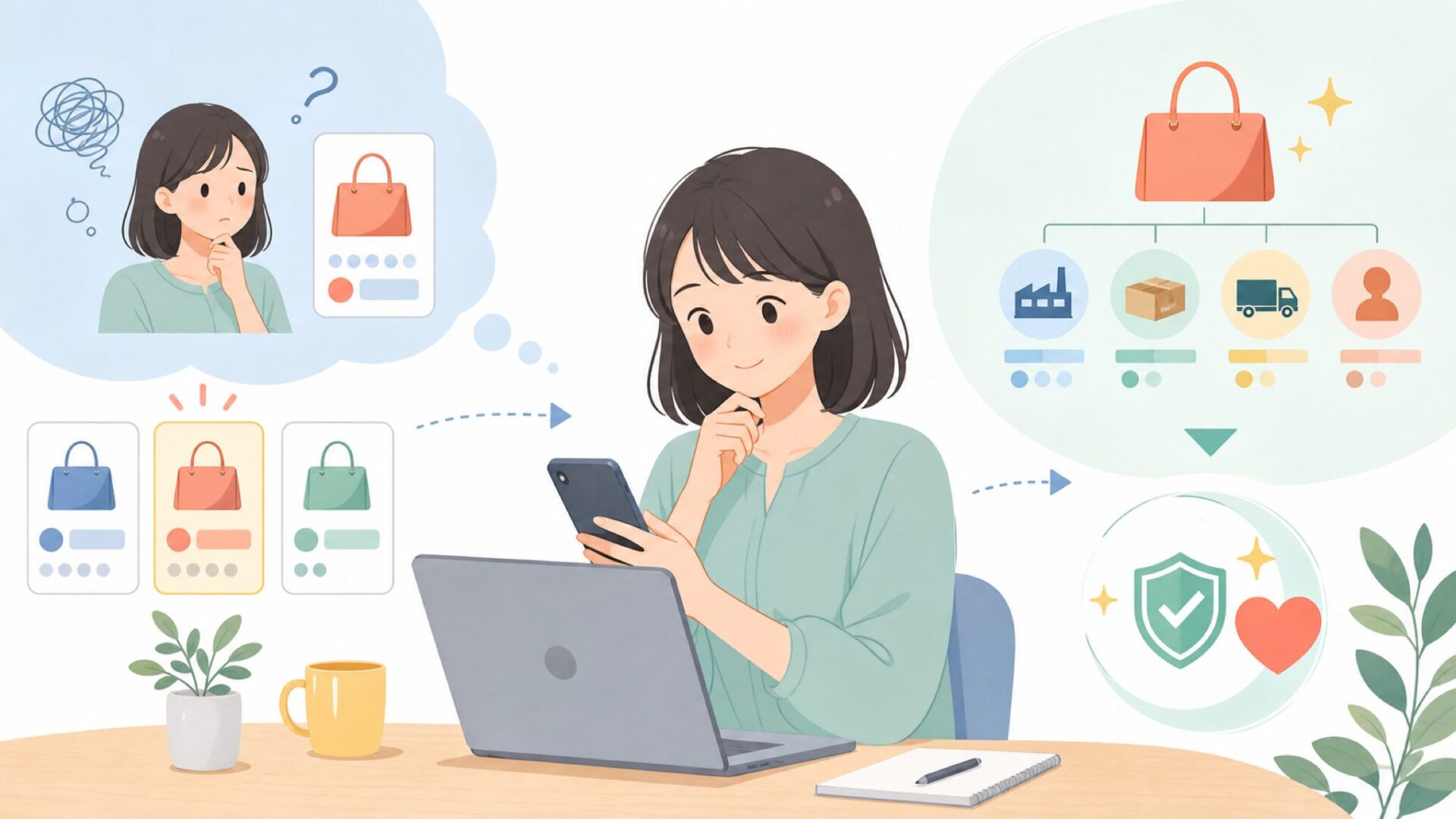 なぜこんなに安い?価格とコストのからくりを検証を表すイラスト