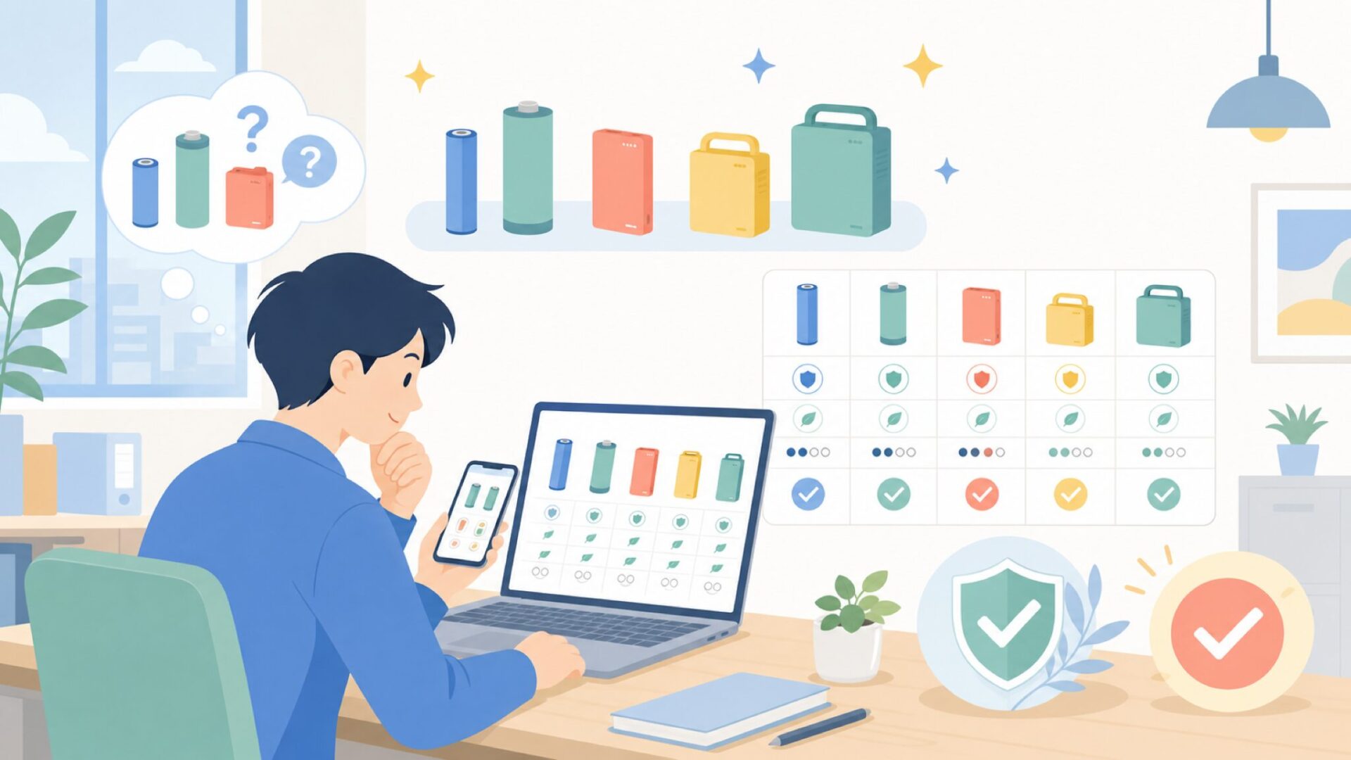 Tenergyの充電池ラインナップと特徴を表すイラスト