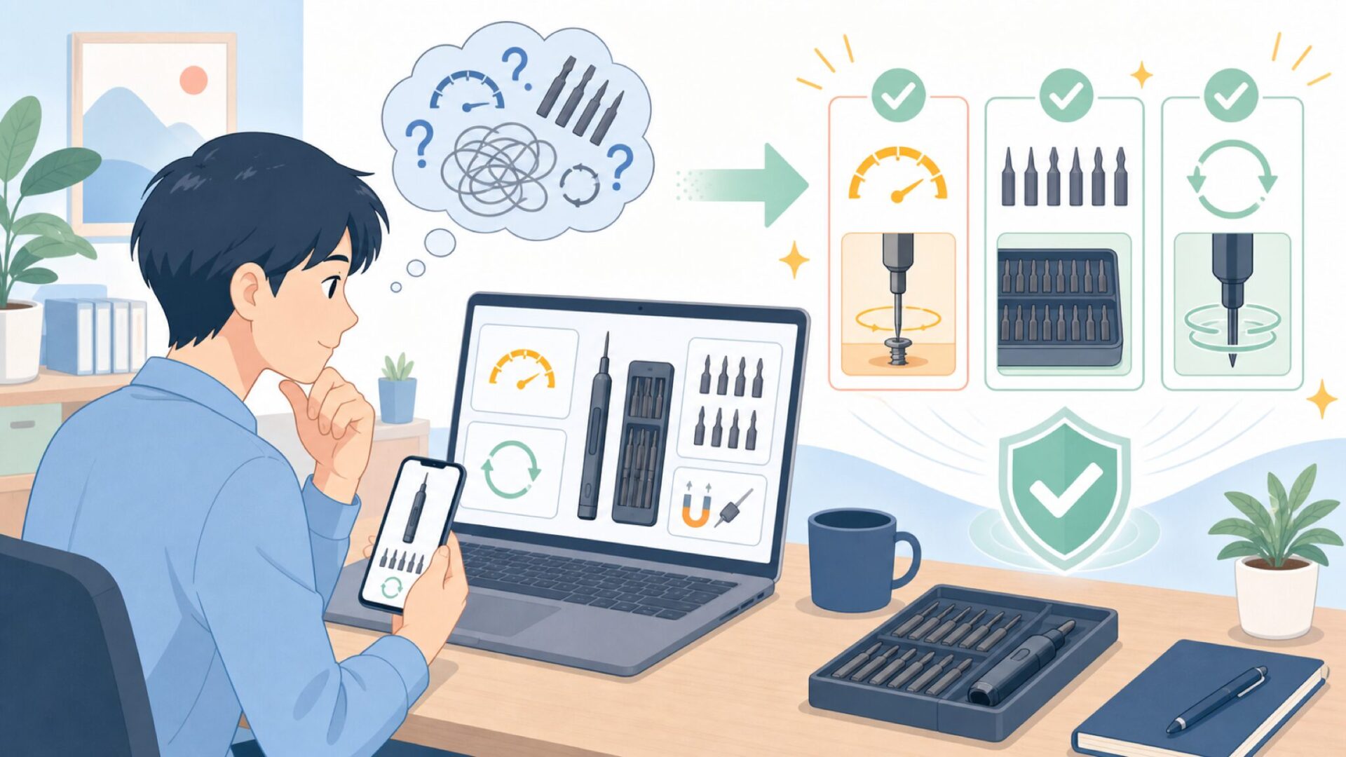 Fanttik精密ドライバーの基本スペックを徹底解説を表すイラスト