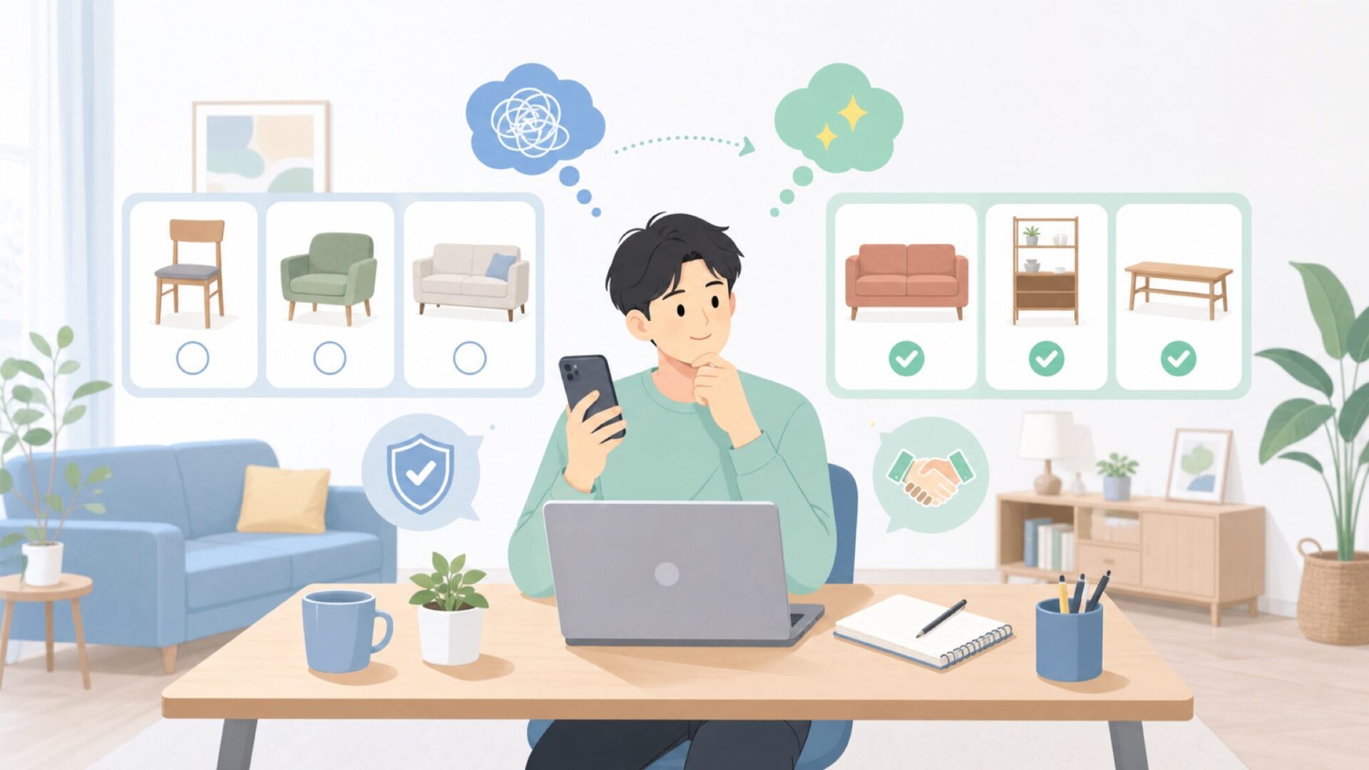 ダイニングチェア以外のラインナップを表すイラスト