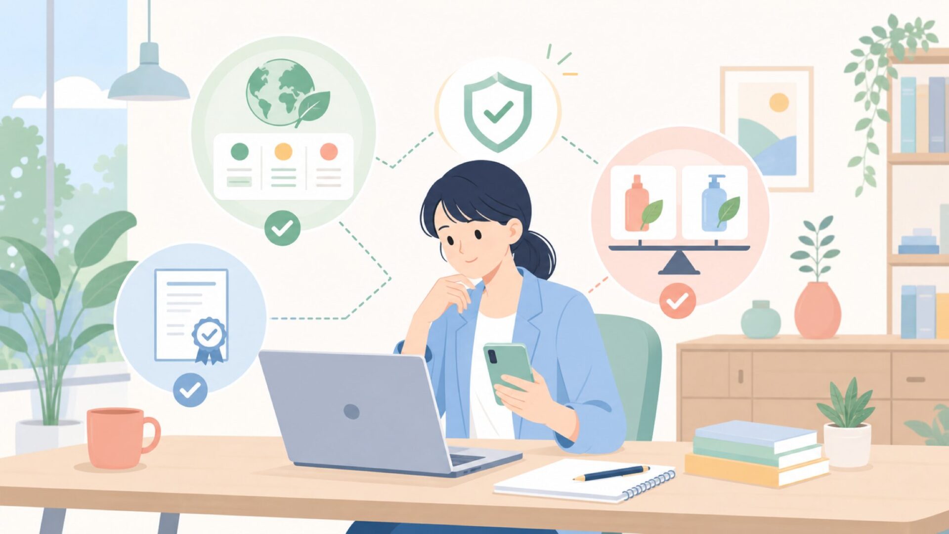「サステナブルブランド」は本当？信頼できる根拠3つを表すイラスト