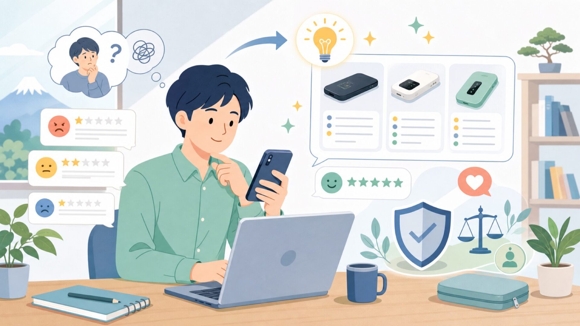 GL.iNetトラベルルーターの評判・レビューは?利用者の声を表すイラスト