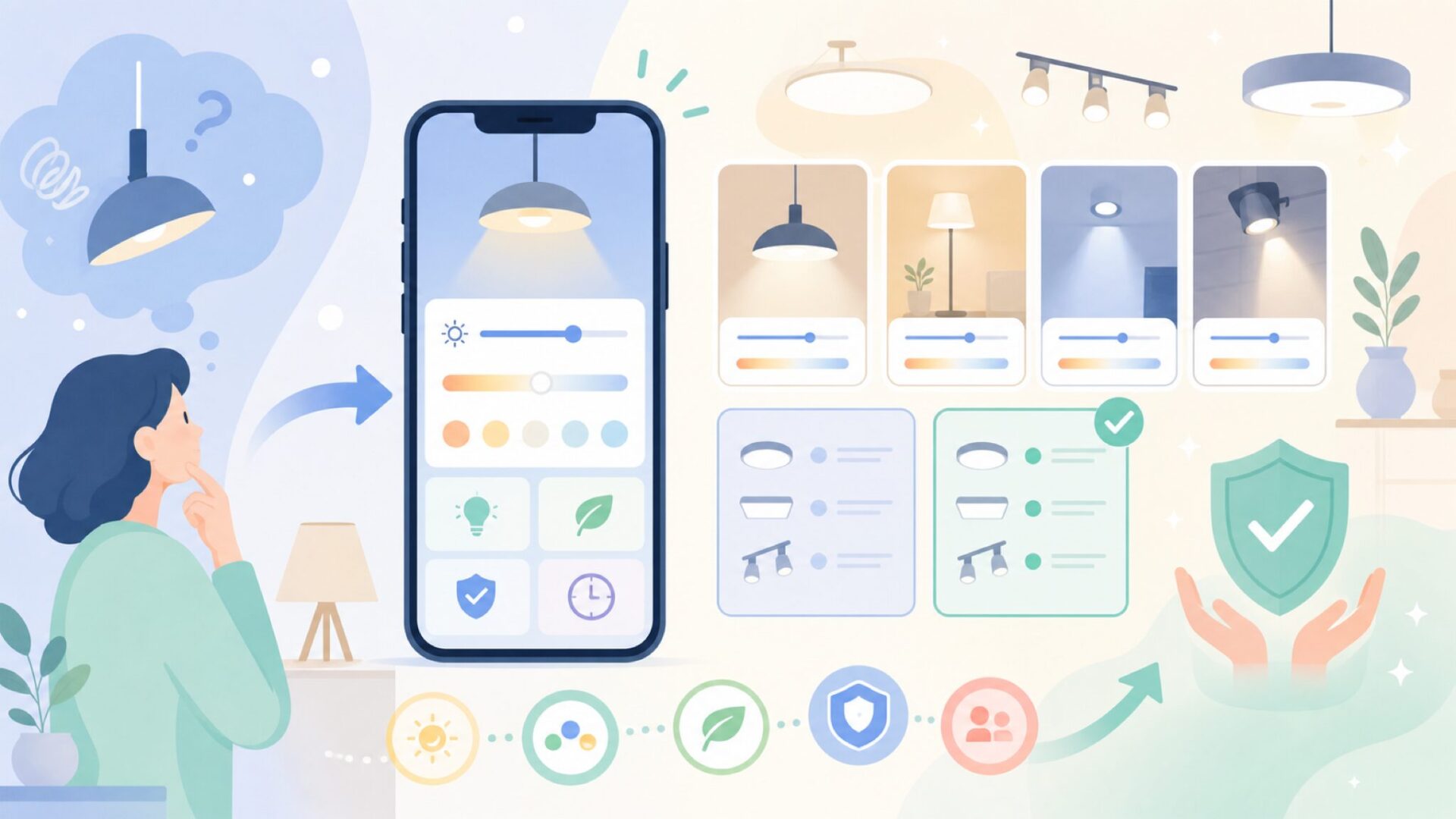 専用アプリ「Neoglint app」でできることを表すイラスト