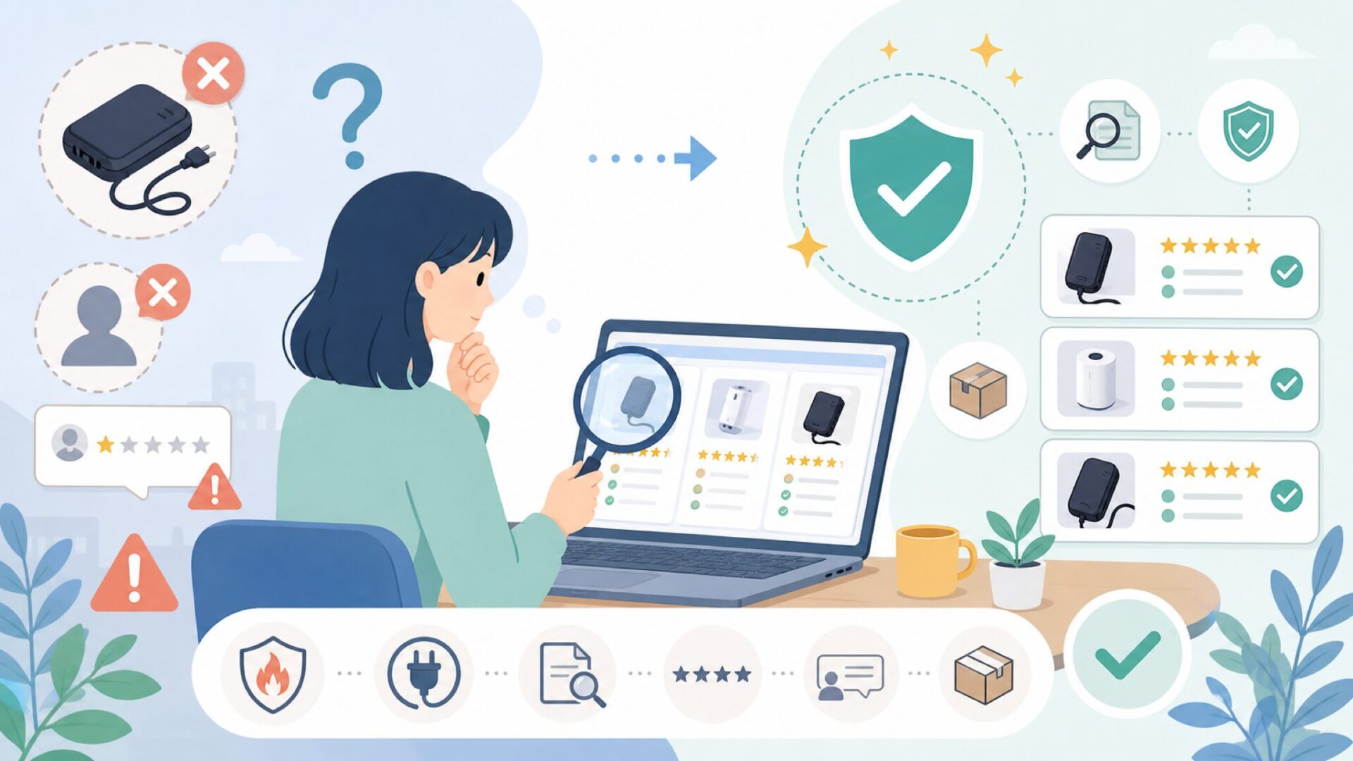 Lphumex製品は安全に使える？信頼性の見極め方を表すイラスト