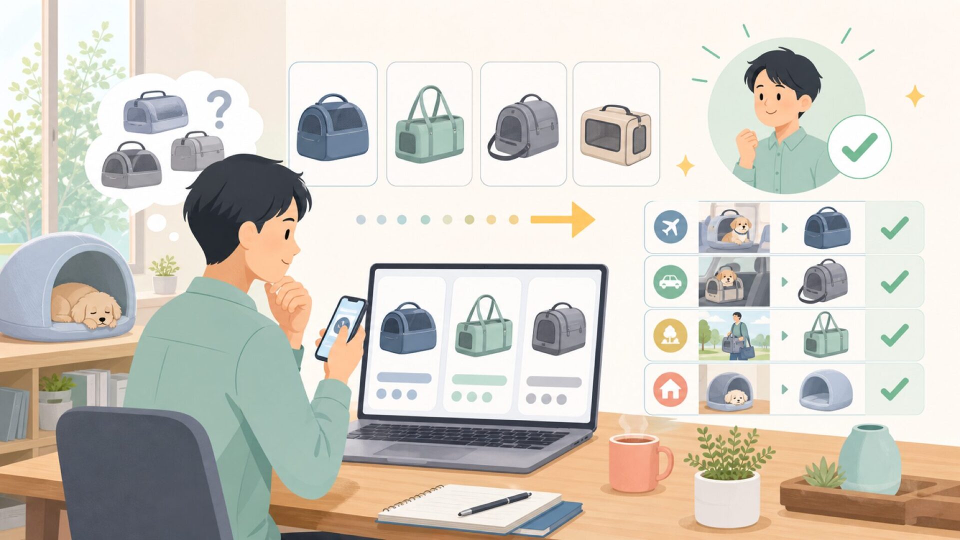 代表的なSleepypodのラインナップと選び方を表すイラスト