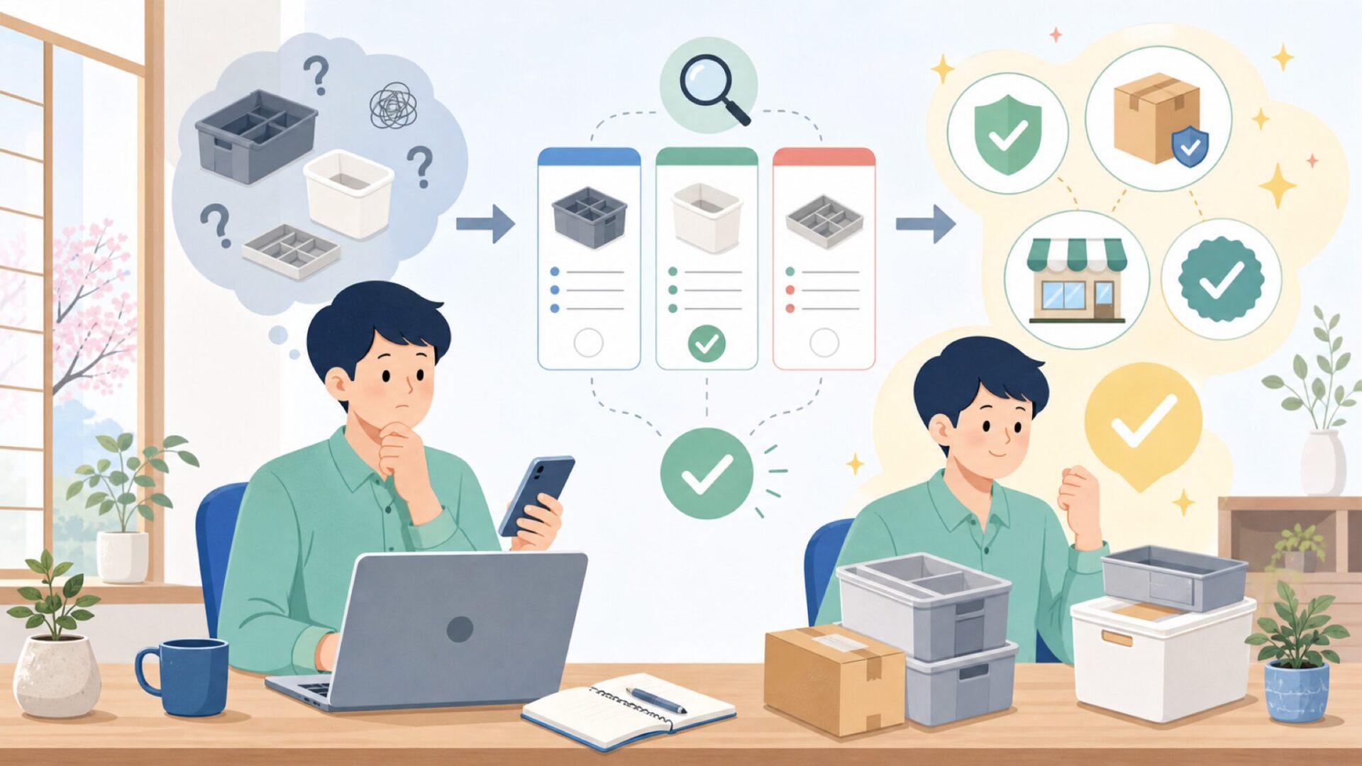 日本でMadesmartを買う方法と注意点を表すイラスト