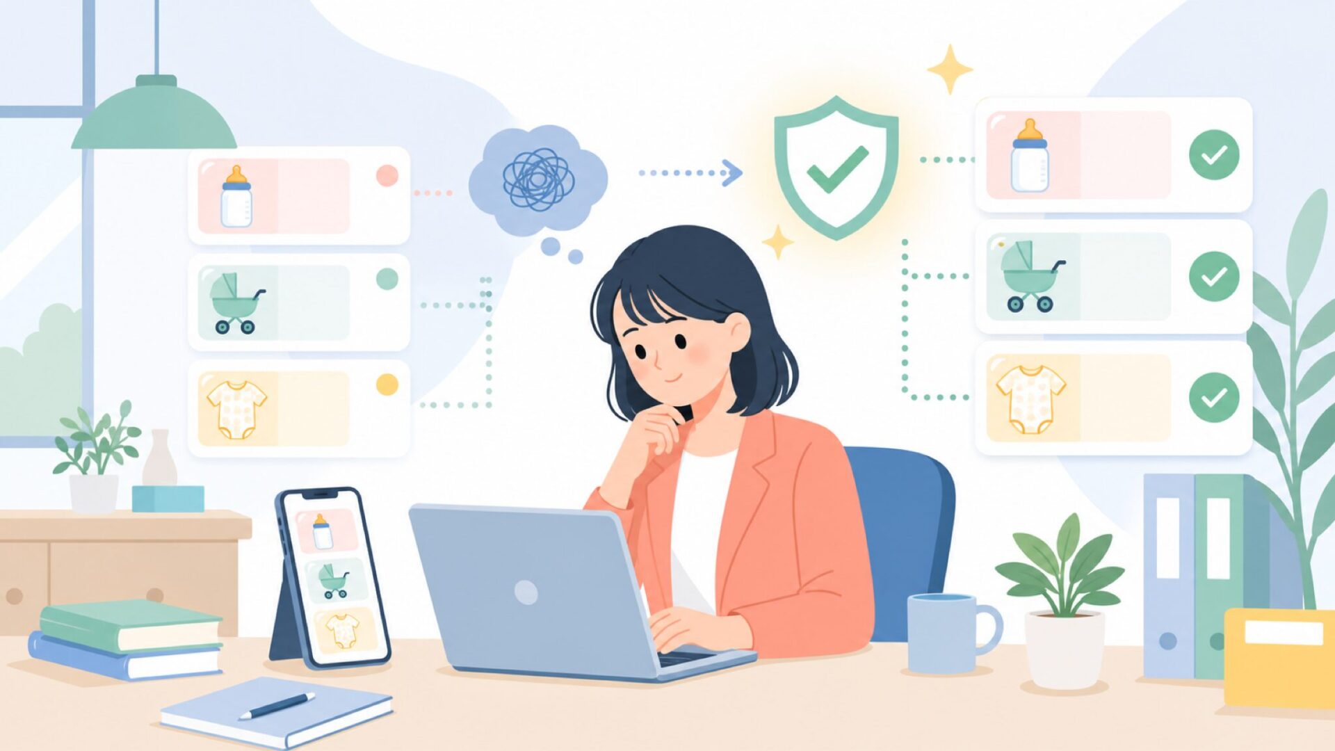 NumNumと他の海外ベビーブランドとの違いを表すイラスト