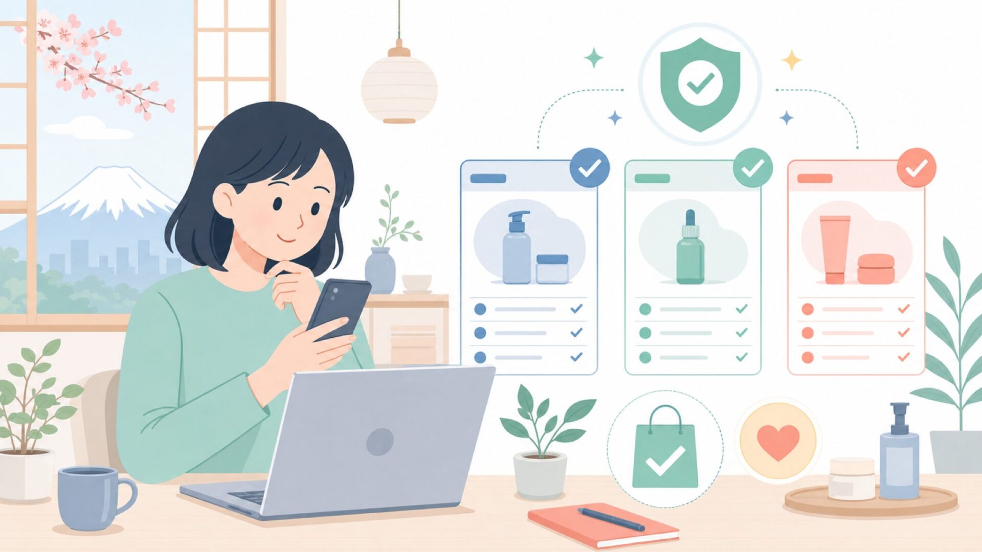 日本でDintoを安心して購入できる場所を表すイラスト