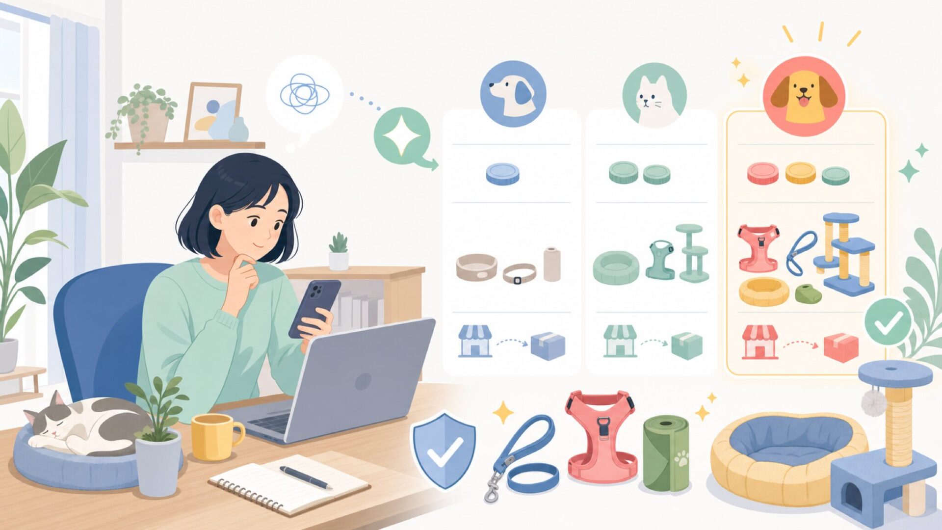 他の海外ペットブランドとの違い・位置づけを表すイラスト