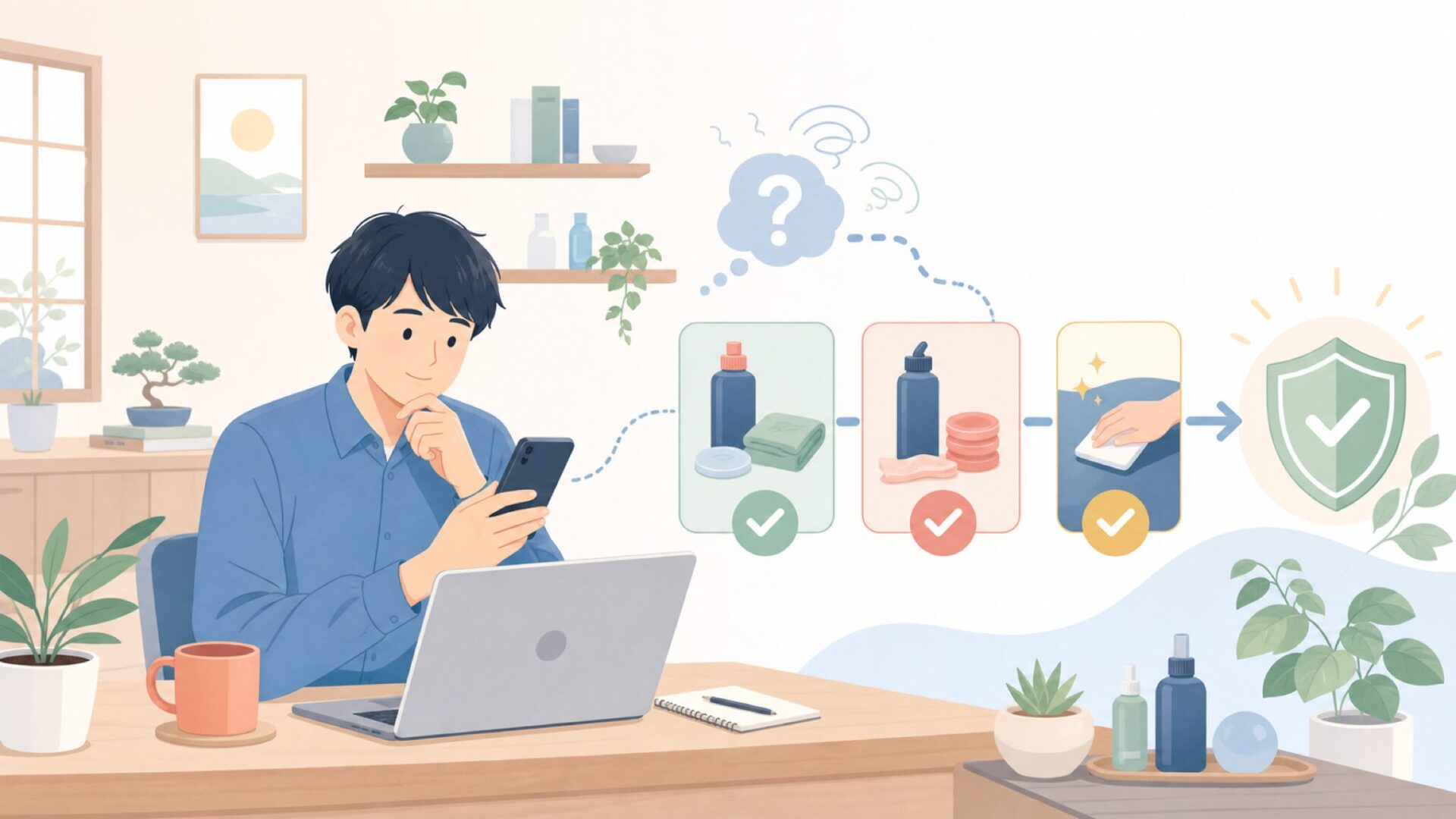 Menzerna製品を安心して使うためのポイントを表すイラスト
