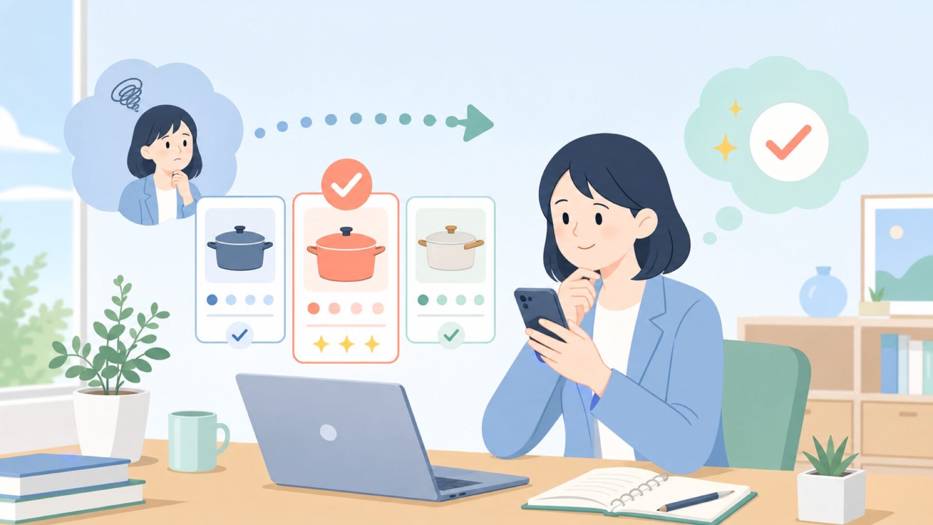 初めて買うならこれ!失敗しにくい定番候補を表すイラスト