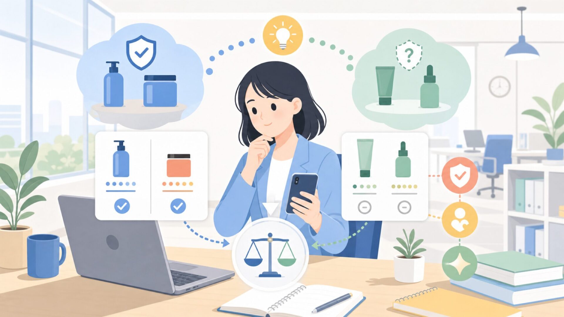 定番ブランドと比べてBDKはどう選ぶべき?を表すイラスト