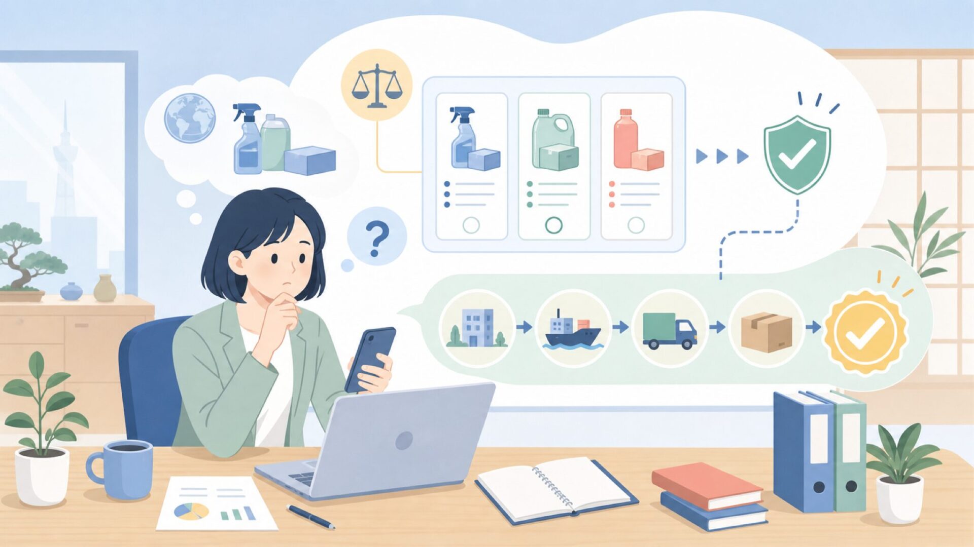 Vikan製品は日本で正規に買える？取扱と購入の流れを表すイラスト