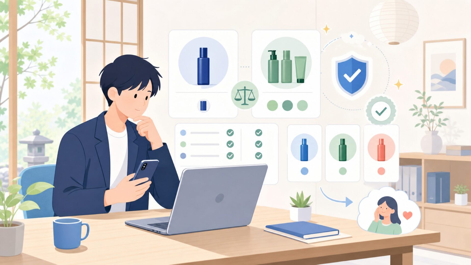 失敗しない選び方—単色とセット、関連ブランドとの比較を表すイラスト
