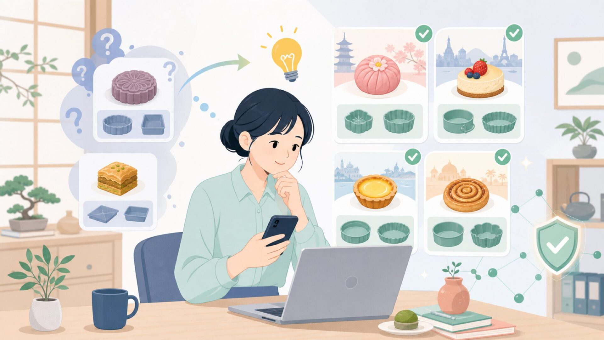 国別に見る洋菓子文化とPatisseの型の相性を表すイラスト