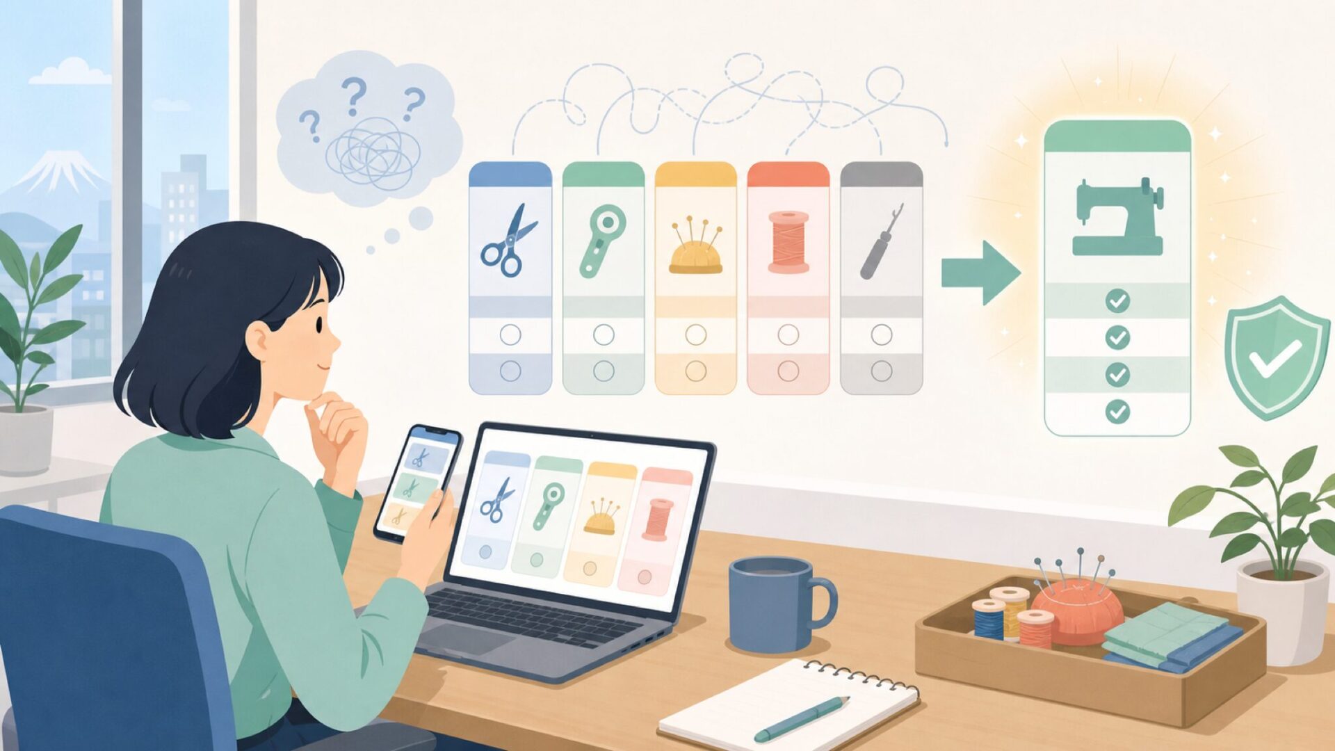他ブランドと比べてわかるHemlineの立ち位置を表すイラスト