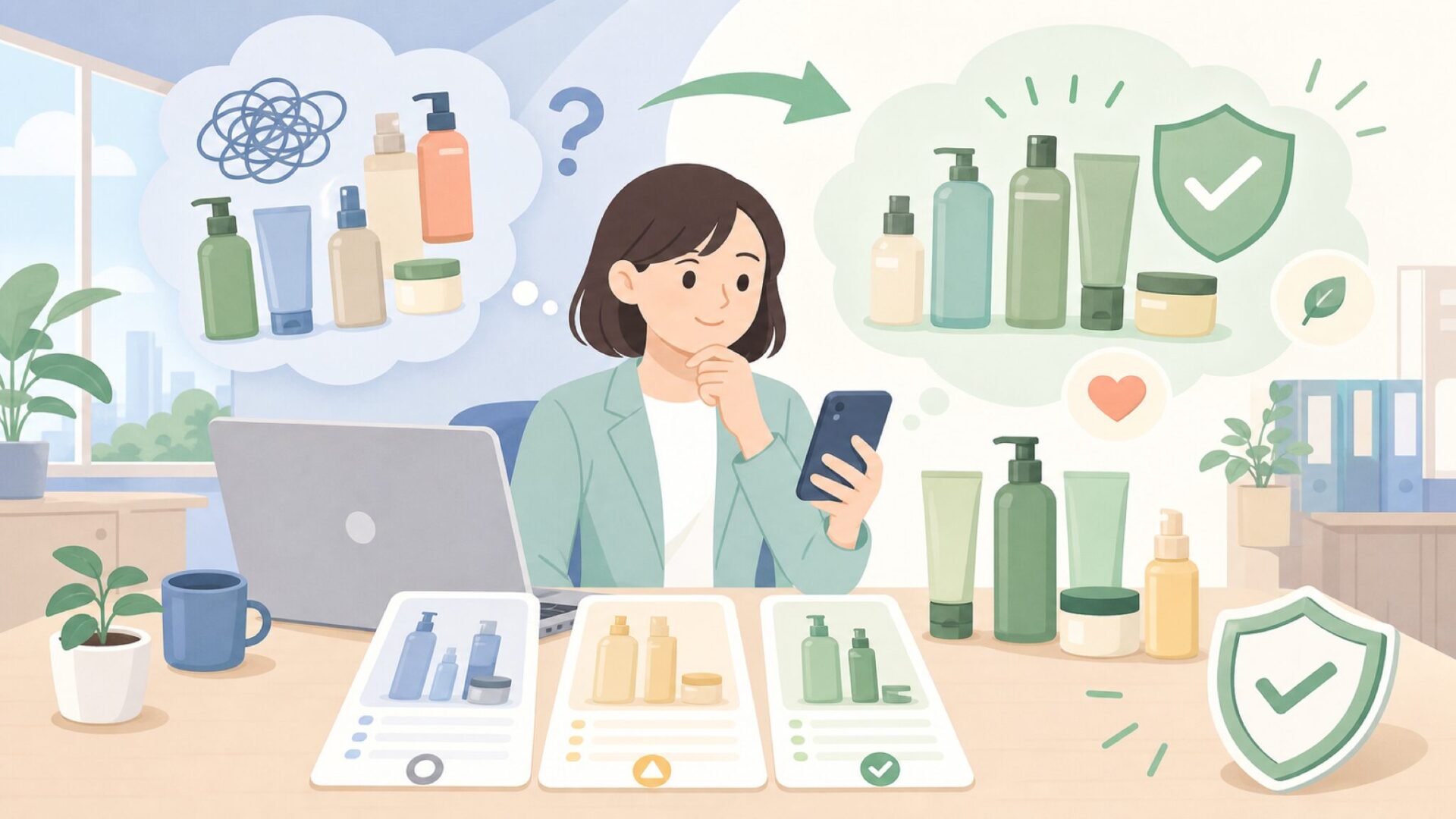人気商品と代表ラインから見るアヴェダのヘアケアの実力を表すイラスト