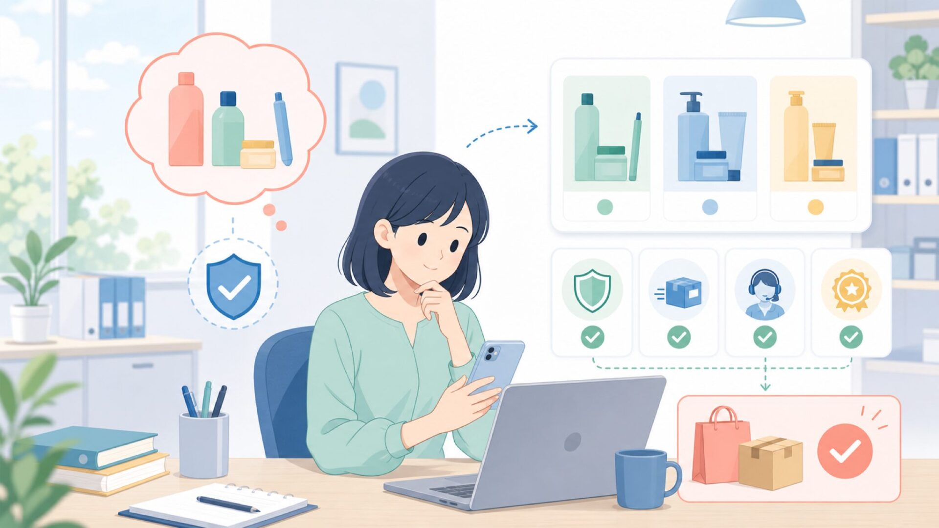 日本でTonic Studiosを購入する前に知っておきたいことを表すイラスト