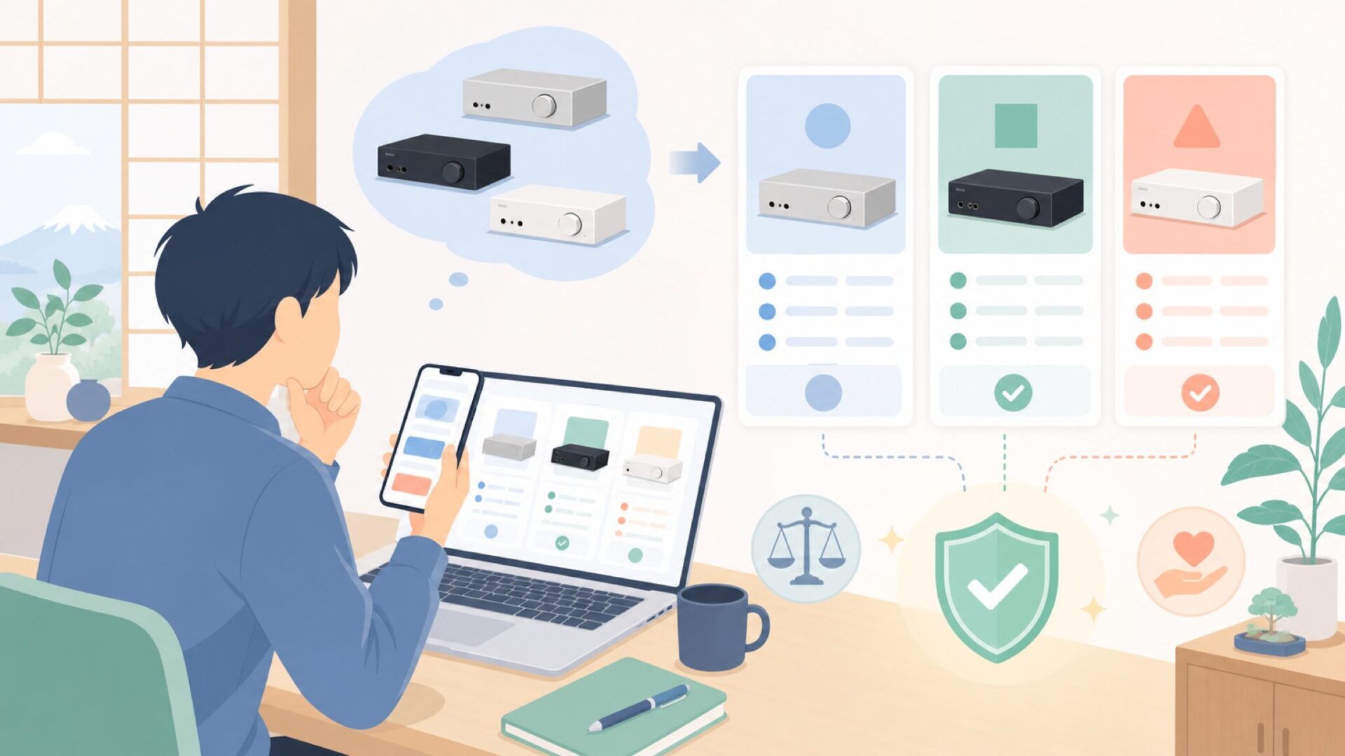 代表モデルで見るaune Audioのラインナップを表すイラスト