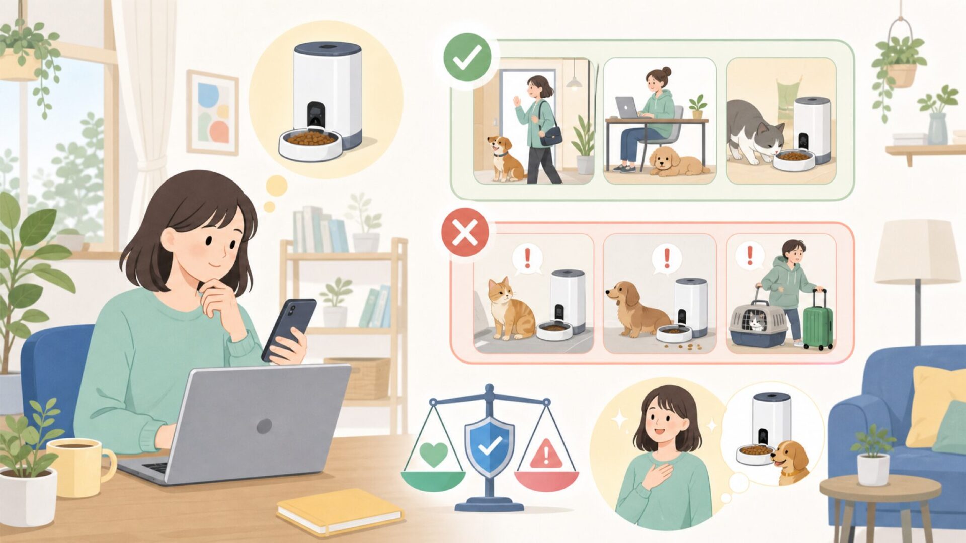 こんな家庭におすすめ・注意したい人を表すイラスト