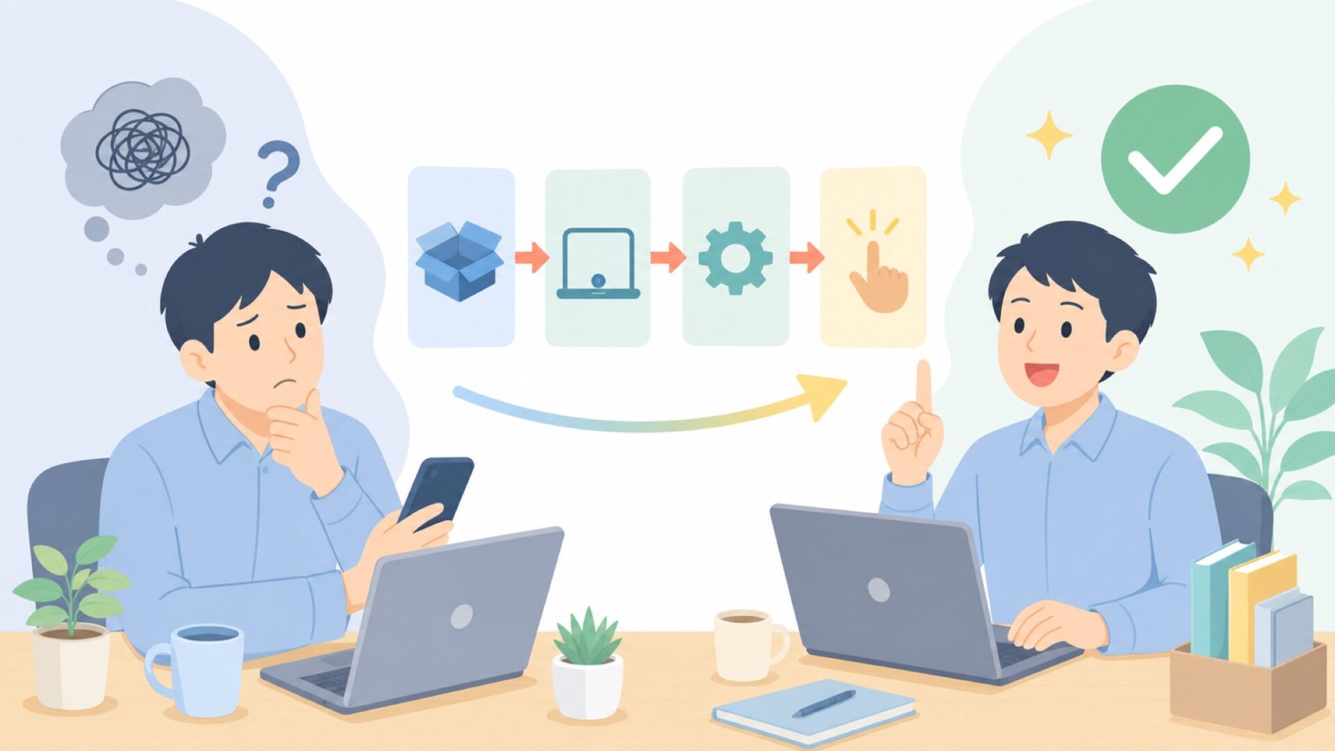 実際の操作はむずかしくない？使い方の流れを表すイラスト