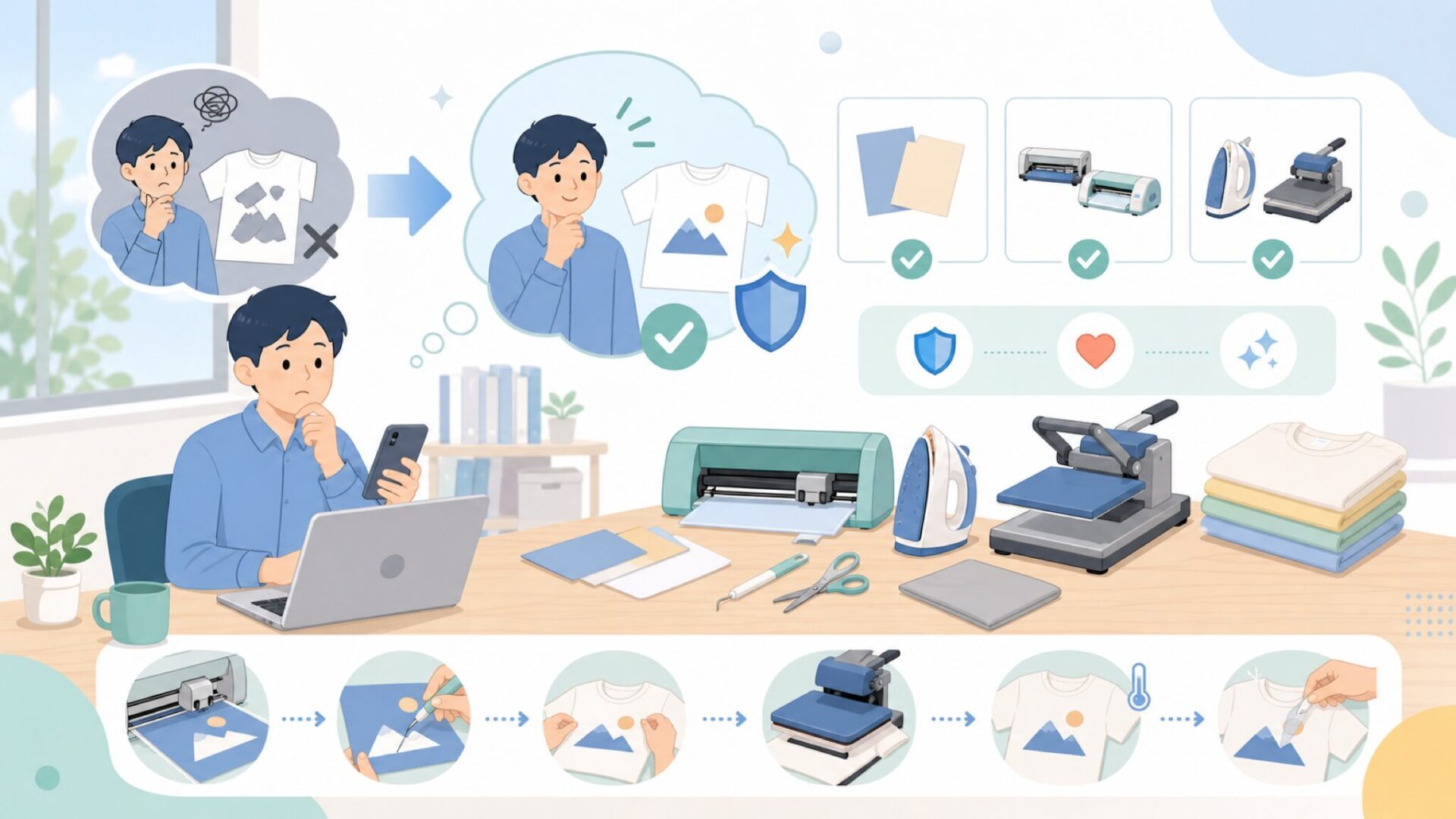 初心者でも失敗しにくい使い方の基本を表すイラスト