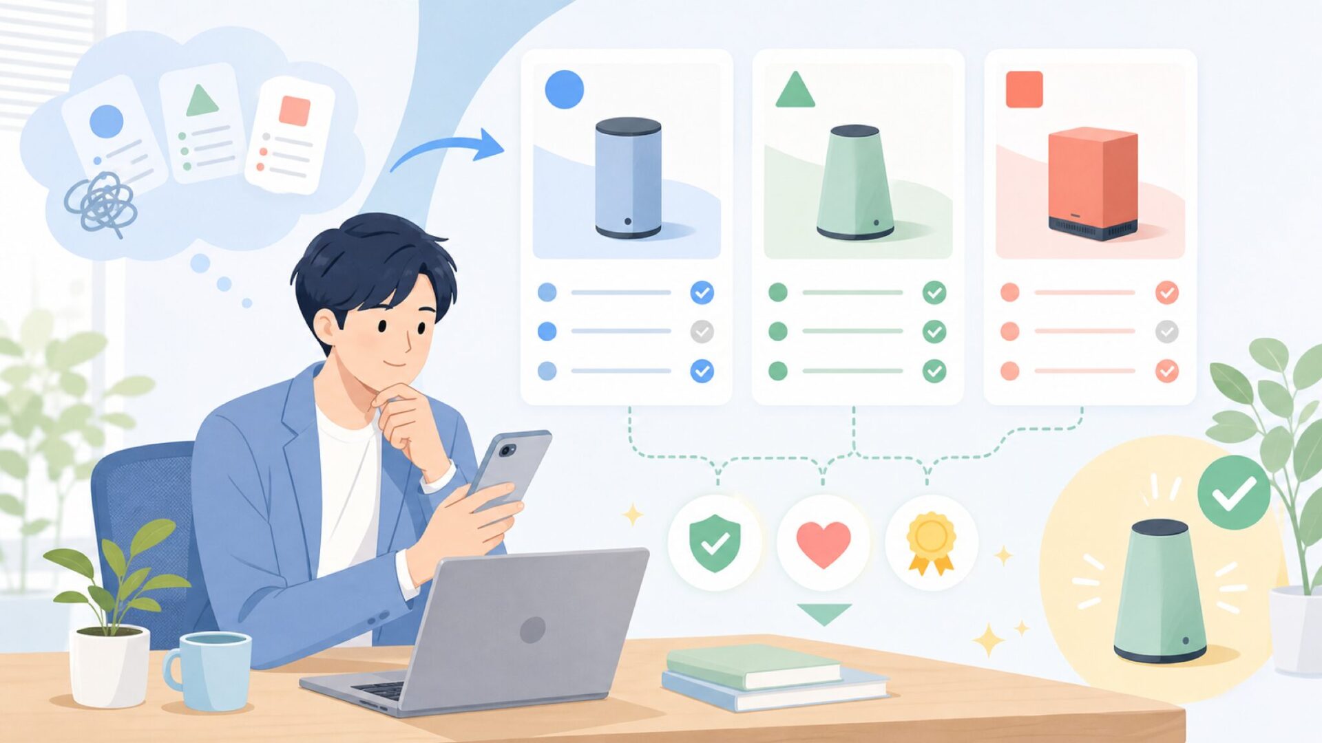 代表的なシリーズとおすすめモデルの特徴を表すイラスト