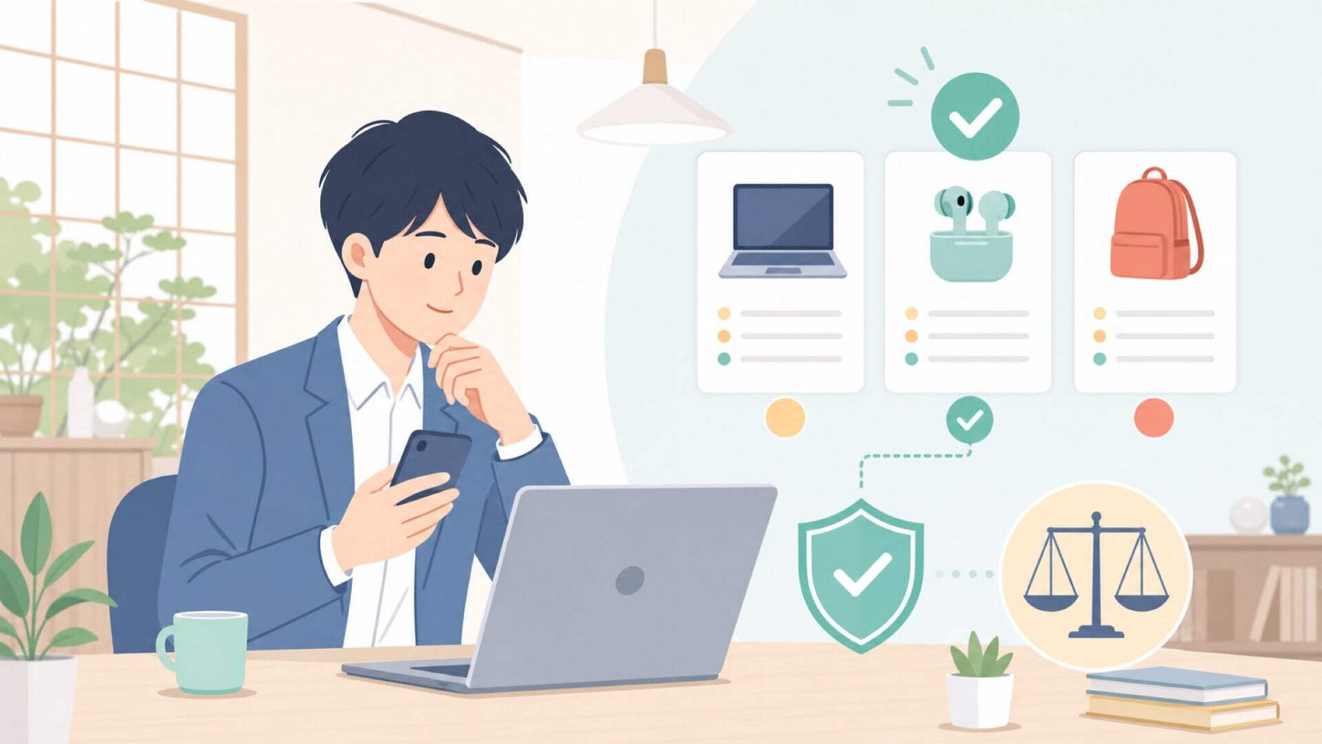 失敗しない選び方のチェックポイントを表すイラスト