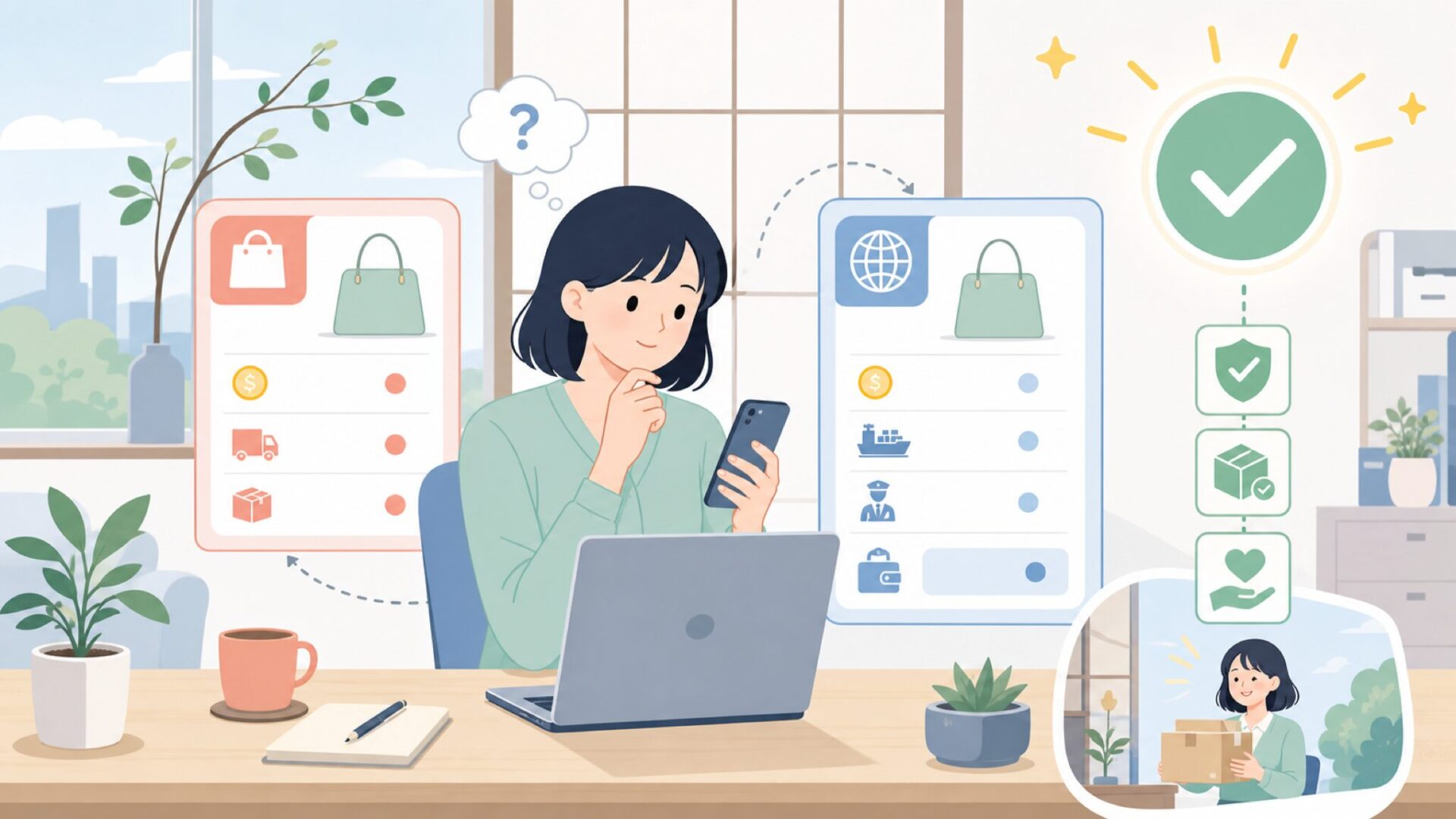 価格・送料・関税——購入前に知っておきたい実際のコストを表すイラスト