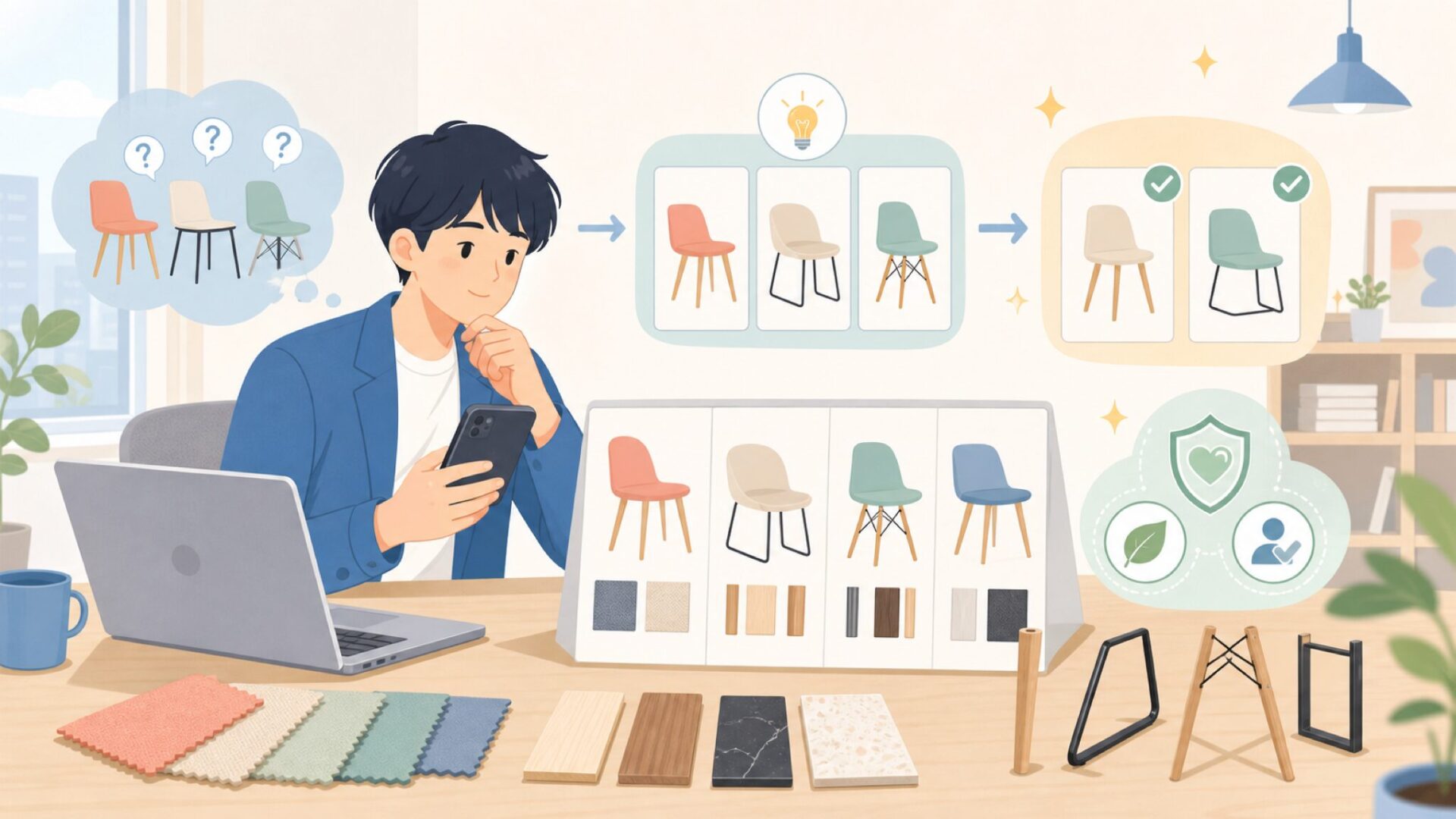 見た目重視で選ぶ人向けのバリエーションを表すイラスト