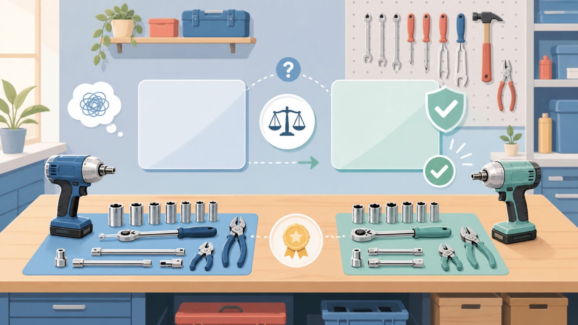 wiha・WITTE・Wera・KTCなど有名メーカー品との違いを比較を表すイラスト
