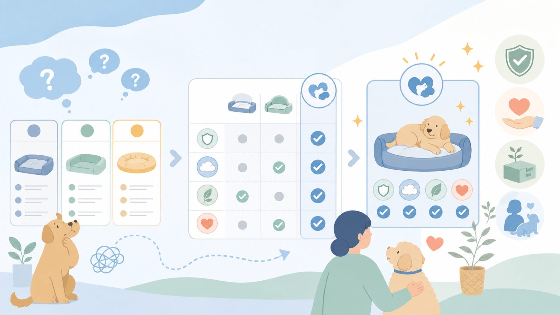 他ブランドとの比較で見えるPetFusionを選ぶ理由を表すイラスト