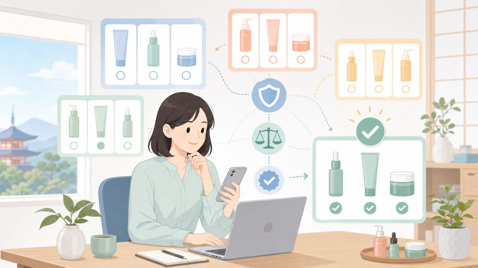 Klairsやほかの韓国コスメと何が違う?を表すイラスト
