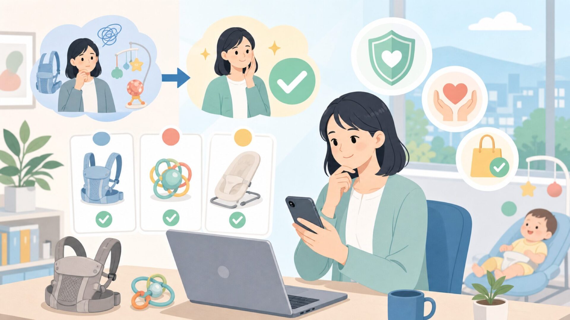日本でInfantinoを買うときの正しい選び方を表すイラスト