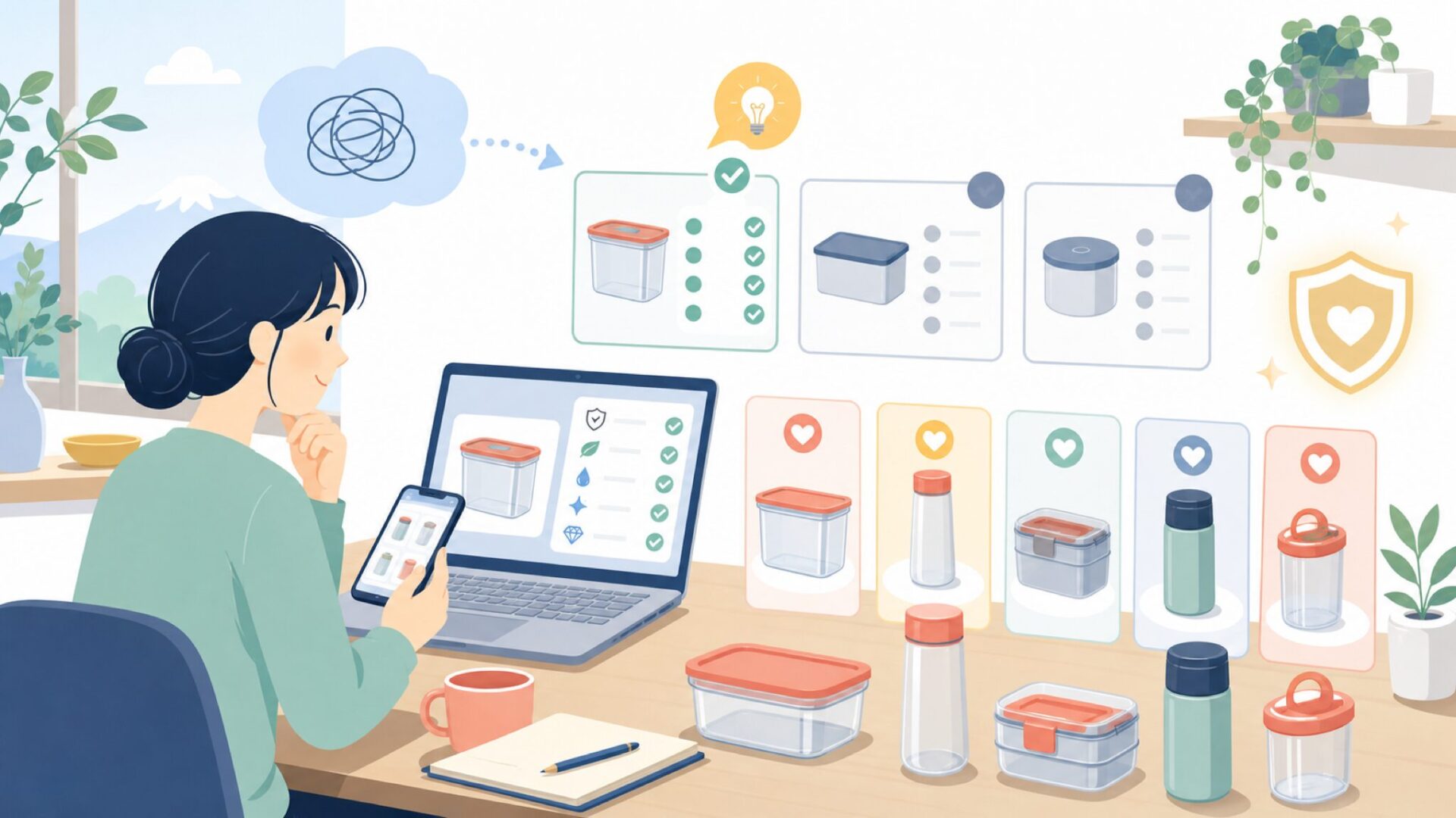 他の海外キッチンブランドとの違いとおすすめ商品5選を表すイラスト