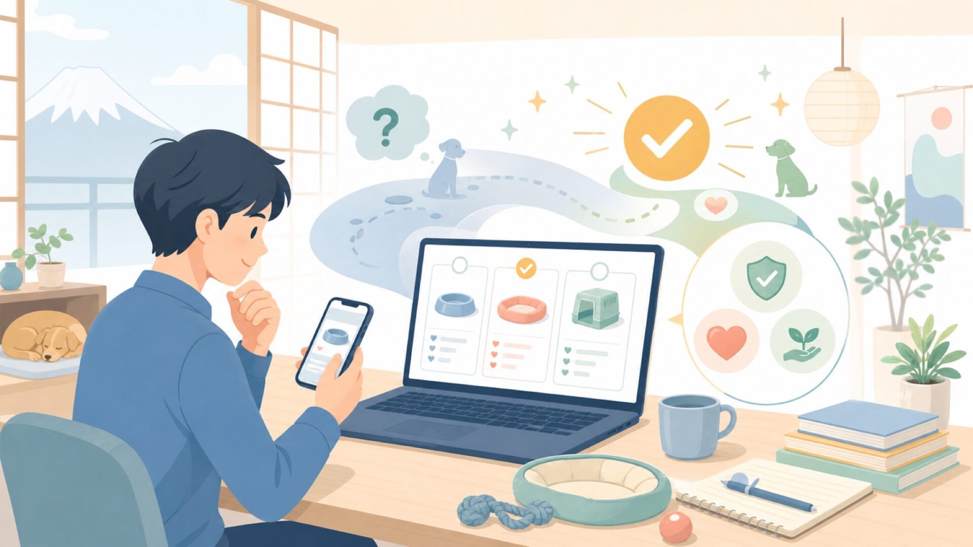 Beaphar商品を検討する前に知っておきたい選び方を表すイラスト