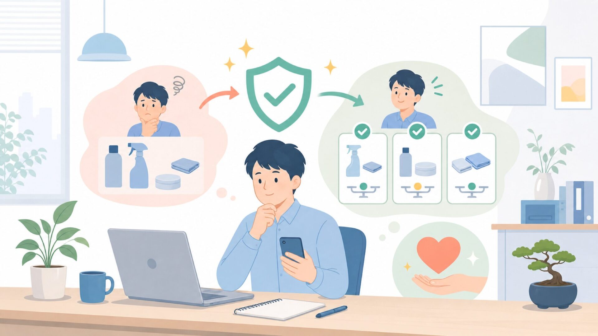 SONAXを安心して選ぶための購入前チェックポイントを表すイラスト