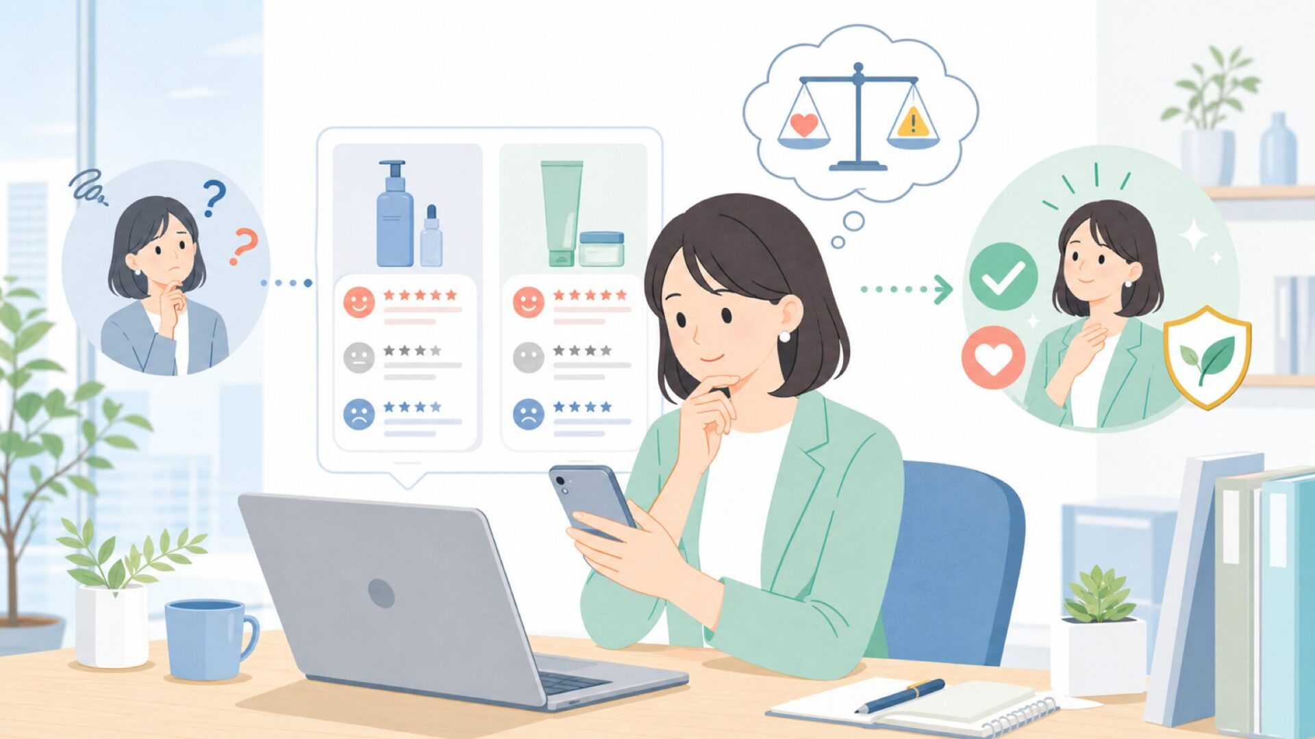 実際の評判は?口コミから見える効果と注意点を表すイラスト