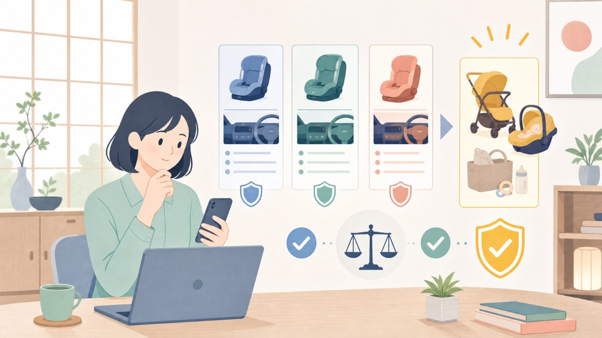 類似ブランドとの違いから見る選び方の基準を表すイラスト