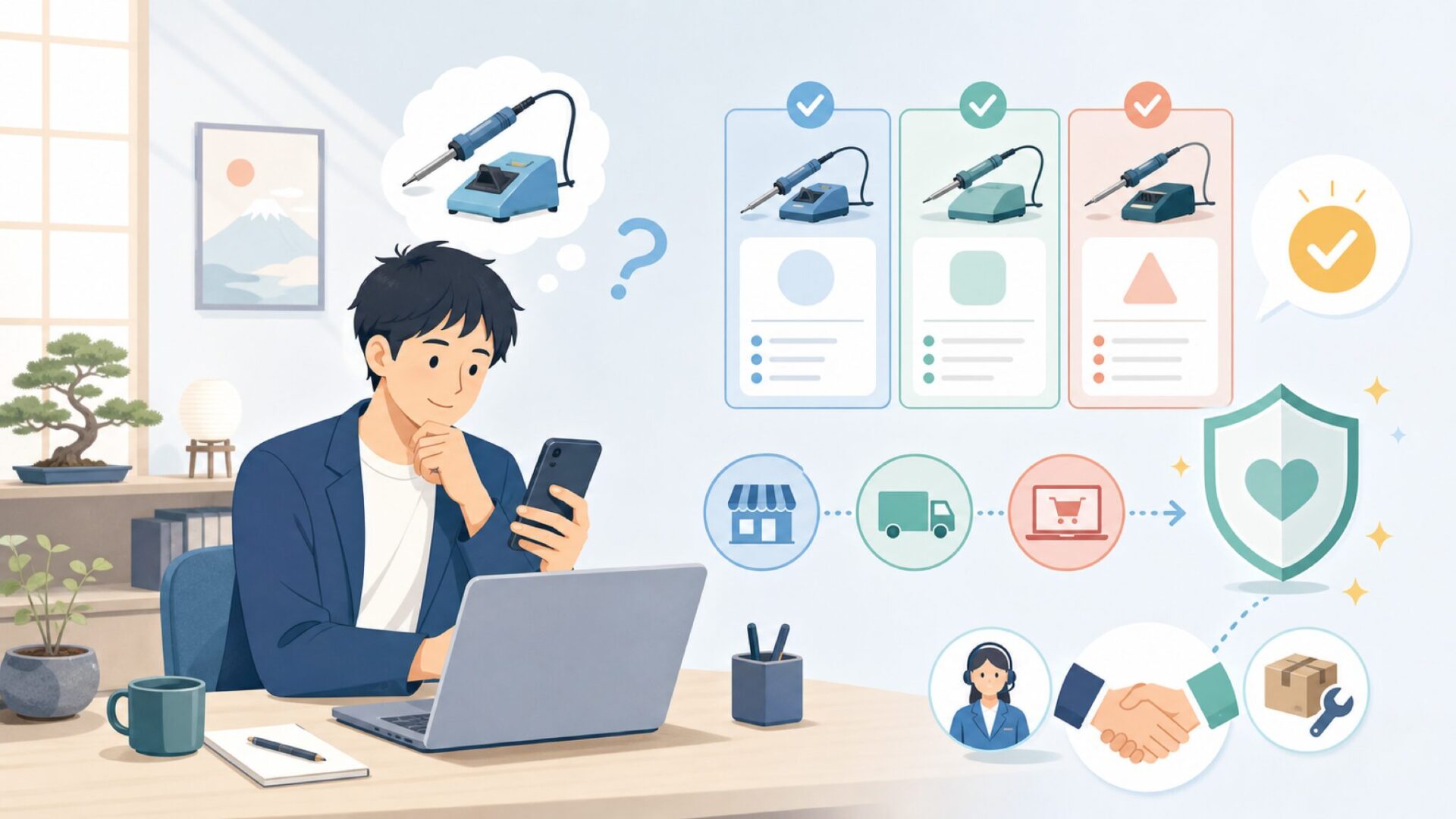 Wellerはどこで買える?購入前に確認したいポイントを表すイラスト