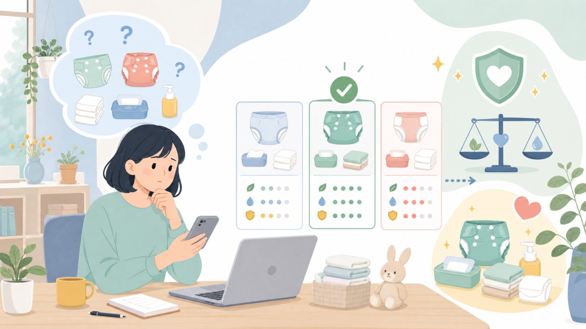 TotsBotsが向いている家庭・代替ブランドとの比較を表すイラスト