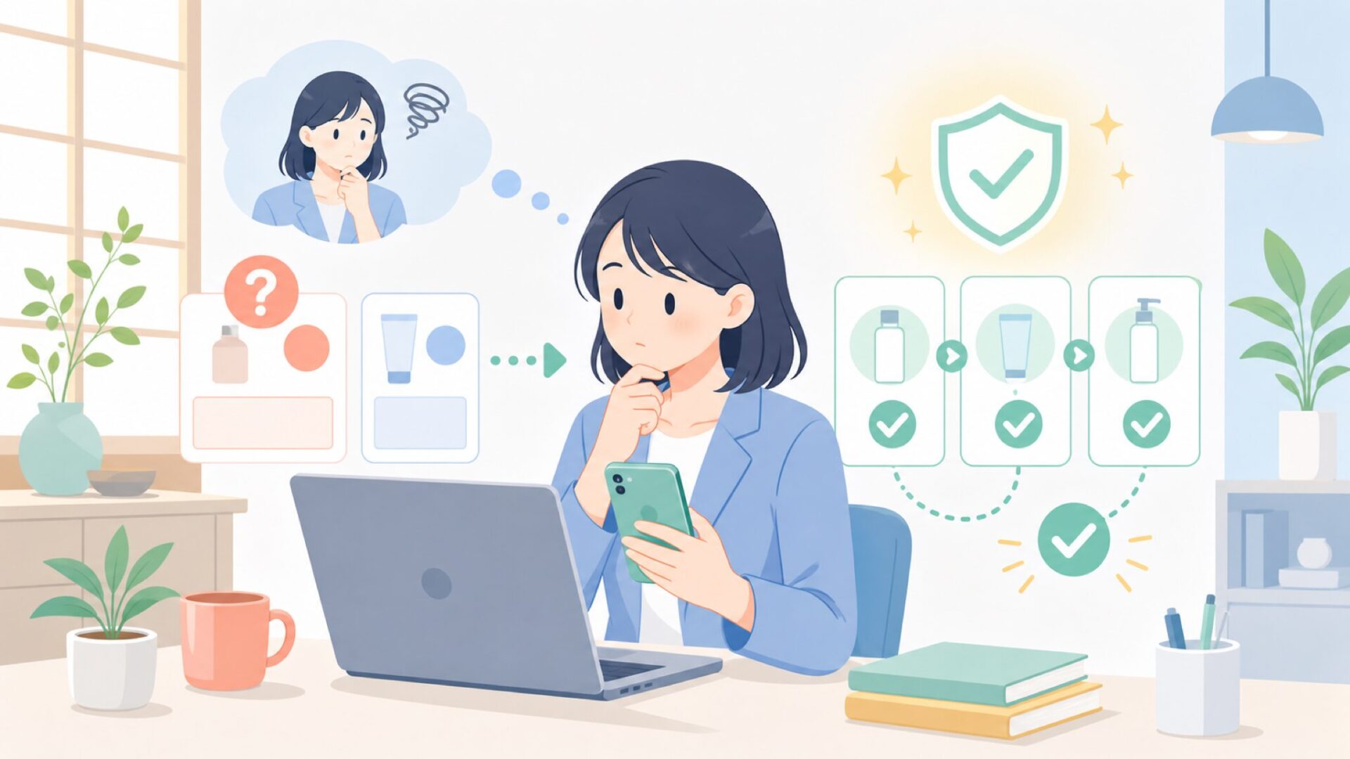 使い方・読み取りに不安がある人が最初に押さえることを表すイラスト
