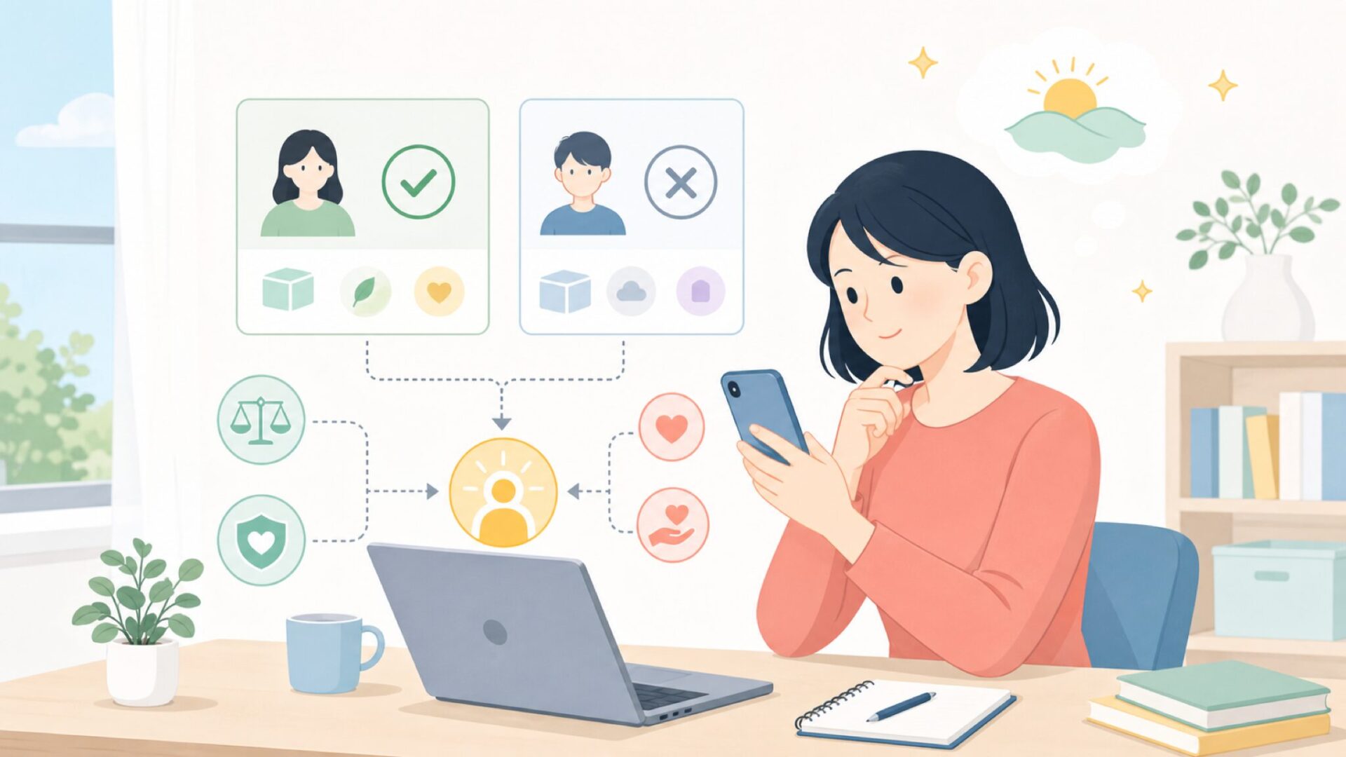 Lifesystemsが向いている人・向いていない人を表すイラスト